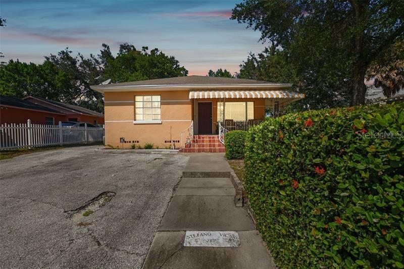 Gorgeous, updated historical home in hot Central Tampa location. Walk up to your covered porch into this super cute home. Updates abound----Kitchen (appliances, cabinetry, backsplash), Bathroom (cabinetry, flooring), flooring throughout the home and an additional laundry room/walk in pantry. The historical charm remains with the original plaster crown molding and lighting medallion in the living room. Oversized rooms and an 8x 10 shed in the fenced yard would make expanding the home a breeze. Newer roof and HVAC as well. This home has been well loved and is looking for its new owner. Fabulous location just blocks from the Hillsborough River and close to Raymond James, Downtown, Armature Works and Channelside, Hospitals, I-275 and so much more. This area is an amazing up and coming affordable neighborhood. Make this treasure your new home today!