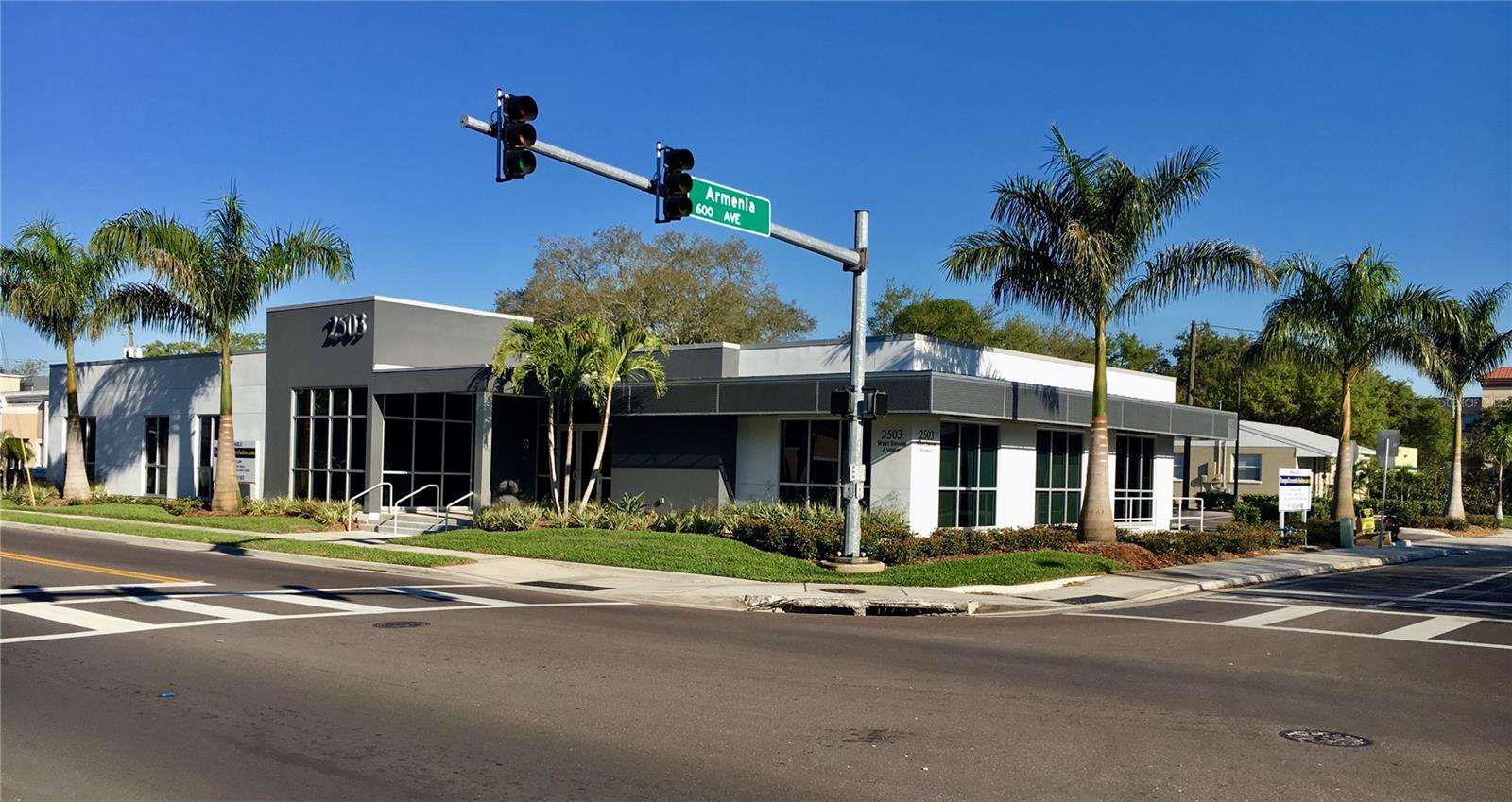 One gorgeous executive suite available in the heart of South Tampa. This building had a top to bottom renovation and many high-end finishes and upgrades. Each office is soundproofed for privacy and is available furnished. All utilities, data, and janitorial are included and many additional services are available such as reception and inbound call service and call forwarding. As you enter the building, your clients will be greeted by the receptionist in the spacious lobby which sits adjacent to the main conference room. The building is nicely appointed with tasteful artwork and floor to ceiling glass in the lobby. The main conference room and a secondary conference room to the rear are also available for smaller groups or meetings requiring more discretion. Both are available for reservation with the receptionist and have ample seating and video conferencing. A large common break room is also available to all tenants. This building is perfect for attorneys, financial advisors, and many other professional service users and offers the class and prestige one would expect from one of South Tampa's flagship buildings.
Suite 113 - 10 x 12 - 177 SF - Exterior window office on the west side of the building. Measures 10 x 12. Balance of square footage is comprised of common areas; conference room, hallways, restrooms, kitchen and reception. Includes desk, Herman Miller desk chair, credenza, and two leather guest chairs. Initial estimated monthly rent: $1,500/month (includes Full Service rate) plus applicable tax - 12 month lease available
Located in the heart of South Tampa / Hyde Park area at the corner of Armenia and Swann Avenue.