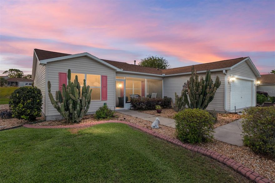 TURNKEY | CORNER LOT | DESIGNER UPGRADES

Stunning 3 Bed/2Bath Amarillo model on a premium corner lot with standout curb appeal, extended driveway, and beautifully maintained rock landscaping.

Enjoy your mornings on the screened front porch, then step inside to a bright, open layout with porcelain tile flooring, recessed lighting, and natural light throughout.

The gourmet kitchen is a showpiece—featuring granite countertops, upgraded backsplash, stainless steel appliances, gas stove, gooseneck faucet, and center island, designed for both everyday living and entertaining.

The primary suite delivers a spa-like experience with dual sinks, floating vanity, and a luxury walk-in shower with floor-to-ceiling porcelain tile and 4-jet shower system. The guest bath is equally impressive with pebble flooring, seating, and upgraded shower tower.

Additional highlights include:
• Designer fixtures, mirrors, and hardware
• Spacious guest rooms + extra linen storage
• 2-car garage with attic stairs, utility sink, painted floor & EV hookup

ROOF & HVAC 2020 | LOW BOND ONLY $1,200
Golf Cart available for separate purchase!

Located just minutes from Mulberry Rec Center, First Responders Rec Center, Nancy Lopez Country Club, and Mulberry Grove Plaza—everything you need for dining, shopping, and convenience.

This home is perfect as an investment property or full-time residence, offering a true turnkey opportunity for buyers looking to enjoy The Villages seasonally or year-round.

Move-in ready with upgrades you rarely find at this price point. This home is ready for you to come experience the Villages lifestyle and everything The Villages has to offer.