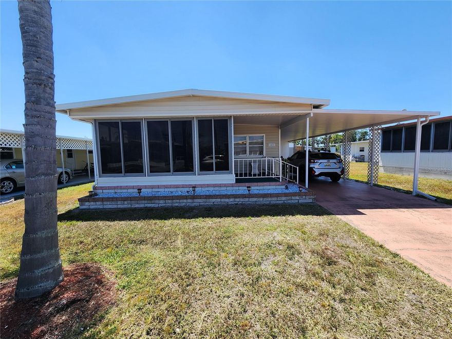 Price Adjustment – Now $150,900! Welcome to Chateau Village, an active 55+ community with NO LOT RENT and a low monthly maintenance fee. This charming 2-bedroom, 2-bath furnished home features a brand-new A/C (2024), updated electrical panel, beautifully renovated bathrooms, and mostly updated windows. Enjoy year-round comfort in the inviting glass-enclosed Florida room—perfect for relaxing or entertaining guests. The $220/month maintenance fee includes water, sewer, trash, cable, internet, an on-site manager, a heated pool, shuffleboard, and access through a convenient back gate. Ideally located near shopping, restaurants, the airport, and just minutes from the beach, Chateau Village offers the perfect blend of comfort, convenience, and Florida lifestyle. Whether you're here for the season or year-round, this home is ready for you to move in and enjoy!