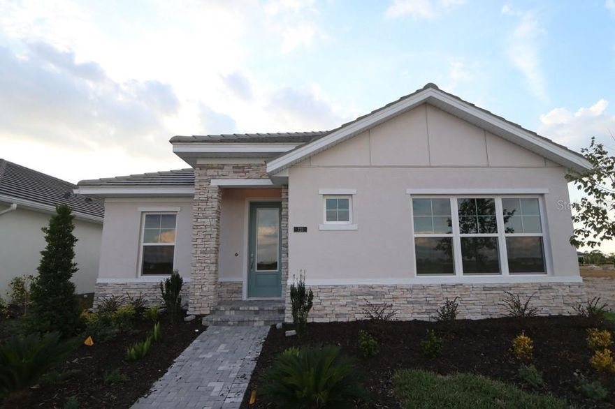 Discover comfort and style in the David Weekley Bellmeade single story floor plan, a thoughtfully designed 3-bedroom, 2-bath home offering 1,791 square feet of versatile living space. An open den adds flexibility, making it ideal for a home office, playroom, or cozy retreat. The home's elegant flow is enhanced by natural light streaming through hurricane impact windows, creating a bright and open atmosphere throughout. 

A rear-entry garage preserves the beauty of the front exterior, offering great curb appeal and a clean, inviting look. The spacious Owner’s Retreat is privately located at the back of the home, providing a peaceful escape from the main living areas. 

Enjoy this gas community along with lawn maintenance included, allowing you to live a low-maintenance lifestyle. Residents also have access to an impressive amenities center that features a lifestyle director, a state-of-the-art fitness center, a resort-style pool, and a game room for entertainment and relaxation. This home combines smart design with the comforts of community living. **When you purchase and close on a select David Weekley Quick Move-in Home in the Tampa, Manatee and Sarasota area from September 1, 2025 – January 31, 2026, qualified buyers may be eligible for a starting rate as low as 3.99% (4.271% APR) when the home purchase is financed with a conventional 7/6 adjustable rate mortgage home loan from Grace Home Lending! Homes must close by February 2, 2026.