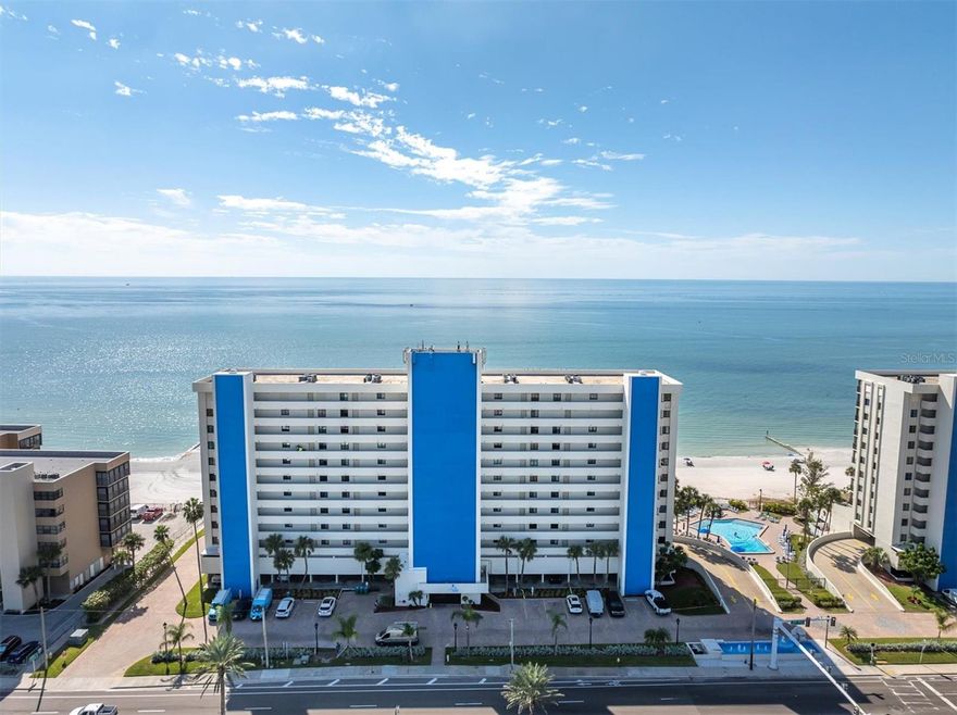 Experience true coastal living in this beautifully appointed 2-bedroom, 2-bathroom beachfront condo located in the highly sought-after Ocean Sands community in Madeira Beach. Perfectly positioned along the pristine shoreline, this residence offers unobstructed, direct views of the Gulf —providing breathtaking sunsets overlooking the beach.

Step inside to an open and inviting floor plan designed to maximize natural light and highlight the sweeping panoramic water views. The spacious living and dining areas flow seamlessly to a private Gulf-front balcony, ideal for relaxing, entertaining, or simply soaking in the sound of the waves.

The primary suite features its own access to the balcony, a generous walk-in closet, and an en-suite bathroom. A well-sized guest bedroom and additional full bath offer comfort and privacy for family and visitors.

Ocean Sands is a premier, resort-style community offering secure access, a beachfront heated pool and spa, tiki huts, grilling areas, and covered parking. Situated just steps from soft sandy beaches and a short distance to local dining, shopping, and entertainment, this condo delivers the best of Florida’s Gulf Coast lifestyle.

Whether you are looking for a full-time residence, a vacation home, or an investment opportunity, this stunning condo captures the essence of beachfront living at its finest.