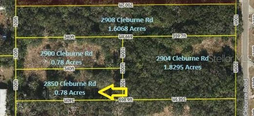 Nearly 5 acres across 4 parcels (PIDs: 08-22-31-0000-00-098, -127, -085, -154) in East Orlando between Dean Rd & Buck Rd, accessed via 2904 Cleburne leading to the interior tracts, incl. 2850 Cleburne (~.7805 ac). Established area with room for growth and quick access to UCF, SR-417, SR-408, shopping, and dining. Zoning: Planned Development (PD). Future Land Use: Low Density Residential (LDR) per Orange County (buyer to verify). PD zoning and the adopted PD Land Use Plan ultimately govern density, subdivision, setbacks, access, and permitted uses. Not in a FEMA flood zone per FEMA site.   Excellent opportunity for assemblage, estate homesite, or future residential development—subject to County approvals.

All information believed accurate but not guaranteed. Buyer is solely responsible for all due diligence (PD/LUP entitlements, FLU confirmation, surveys, wetlands, utilities/septic feasibility, access/ingress-egress, lot split/minor platting, impact fees, and permitting) with Orange County and applicable agencies. Sold as-is.