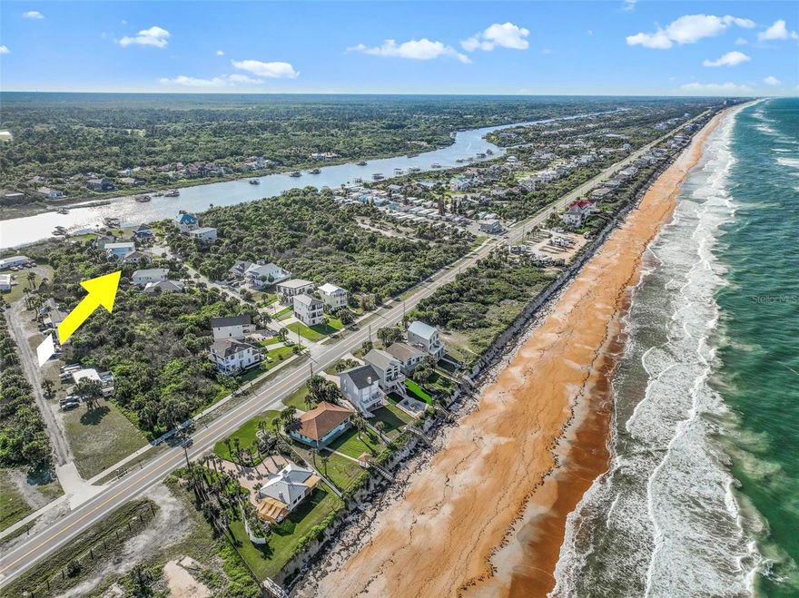 Just one block from the ocean with deeded beach access, this prime homesite offers an incredible opportunity to own in a rapidly growing coastal market. Nestled between the ocean and the Intracoastal, the property features beautiful palm trees and the potential for elevated construction to capture stunning water views and coastal breezes. A survey and topographic map are already available, helping streamline your building plans. Choose your own builder and build on your timeline—no rush, no restrictions. Conveniently located near the heart of Flagler Beach, you’ll enjoy easy access to local restaurants, boutique shops, the farmers market, golf, fishing, and the area’s laid-back beach lifestyle. Positioned between St. Augustine and Daytona Beach, and within driving distance of Orlando and Jacksonville, this location offers both tranquility and convenience. The area is also seeing major improvements. The Flagler Beach Pier is currently being rebuilt, with completion expected by the end of 2026. Plans include a durable 800-foot concrete structure with ADA access, seating, lighting, and designated fishing areas. In addition, a significant dune restoration and beach nourishment project is scheduled to begin in 2026, further strengthening and enhancing the coastline. Secure your place in this evolving beachside community while values are still on the rise.