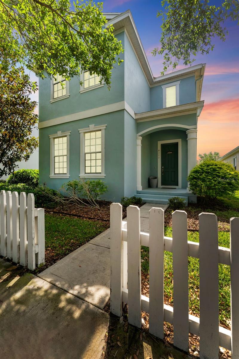 Solor Panels included, Low electric bills. This Winthrop Village home not only nails it on the location, it also has the charm and amenities that you are searching for in your dream home. Located in the sought-after community of Winthrop Village and just a short walk from schools, shops and dining, sits this two-story charmer. The white picket fence, covered front porch with arch and towering oak and magnolia trees welcomes you into this special home. With 3 bedrooms, 2 1/2 bathrooms plus office, you will find the space you need for family and guests. As you enter the home, notice the beautiful updated LVP flooring throughout the home and stairwell, the freshly painted walls and the open and bright feel of the home. Behind the double French doors; you will find the large office with a view of the towering oak trees and pond across the way. The property offers a large chefs kitchen including new QUARTZ countertops, glass tile backsplash, newer stainless appliances and a serving bar that overlooks the spacious great room and is PERFECT for entertaining family and friends. With walls of windows in the great room and breakfast room, the entertaining space is open and bright. Upstairs is where you will find the Master-Suite, the perfect area to escape after a long day. The master bath features two separate vanities with sinks, updated fixtures and make-up area, walk-in shower with built-in seat and a large soaker tub. Upstairs you will also find the two secondary bedrooms, a full bath and a laundry room with storage cabinets making it easy to tackle laundry duty. Step outside of the double French doors from the breakfast nook to find a covered porch and ample back yard, the perfect spot to relax with a drink in hand under the stars in the sky. This gem of a home has many upgrades that add to its value and desirability, including Luxury Vinyl flooring, new A/C, solar panels, tankless water heater, available natural gas for appliances, no front neighbors, just to name a few. Winthrop Village offers many community amenities such as a community resort style pool, dog park, fitness center, playground, and so much more. Ideally situated on a prime lot, you're with-in walking distance to the local day care, Publix, shops, doctors’ offices, banks, pizza shop and varies restaurants. Winthrop Village is an amazing location with easy access to the Crosstown Expressway, I-75, a short commute to downtown Tampa, MacDill AFB and award-winning beaches.