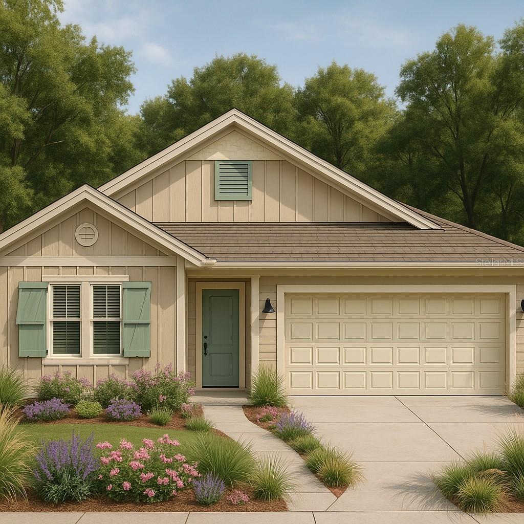 Pre-Construction. To be built. Pre-Construction. To be built. Welcome home to the stunning Micheline IV Model by Kara Bolton Homes! Priced to include both the homesite and an attractive $4,877 flexible spending allowance; you can use these funds toward a rate buy-down, closing costs, or additional upgrades to make this dream home truly yours. Expertly curated by the Kara Bolton Homes design team, the finishes in this stylish residence can also be personalized to reflect your unique taste. Thoughtfully designed, this 3-bedroom, 2-bath home includes a spacious 2-car garage and perfectly blends timeless elegance with modern comforts. Step inside and experience the airy open-concept layout, featuring soaring 10-foot ceilings and elegant 8-foot doors. Luxury wood-look plank flooring extends throughout the main living areas, offering both durability and sophistication. At the heart of the home, discover a gourmet kitchen designed for culinary excellence and entertaining ease. Highlights include sleek quartz countertops, an undermount sink, solid wood cabinetry with soft-close drawers, and top-of-the-line stainless steel appliances: an energy efficient induction range, vented microwave hood, tall tub dishwasher, and disposal. The generous walk-in pantry provides practical storage space, enhancing the kitchen’s beauty and functionality. The bright and inviting living area effortlessly opens to a covered, fully screened lanai through expansive glass doors, creating an ideal space for relaxation and entertaining in your private indoor-outdoor retreat. The luxurious primary suite offers tranquility and comfort, complete with a large walk-in closet and a spa-inspired en-suite bath featuring a walk-in shower, quartz-topped double vanity, and a private water closet. Two additional spacious bedrooms share a beautifully appointed second bath, showcasing a tiled shower/tub combo and quartz vanity. Notable upgrades and conveniences include endless hot water from a tankless gas water heater, a smart deadbolt entry system, and energy-efficient exterior coach lights with photocells. The exterior charm features durable Hardie board siding, decorative pavers, and a beautifully landscaped yard with eco-friendly Zoysia sod and a full irrigation system. Enjoy easy living with a low monthly HOA fee of just $110, which covers high-speed COX internet, access to the community pool, tennis and pickleball courts, clubhouse amenities, and partial front yard maintenance. Builder pays interest during construction period up to $8,500. Located in the sought-after Newberry/Jonesville area, your new home places you just minutes from exceptional shopping, dining, and recreation. Conveniently situated, you’re only 4.5 miles from North Florida Regional Hospital, 11 miles from Shands and the VA, and 8 miles from the University of Florida. Buyer to verify school zones with Alachua County School Board. Contact us today to make this beautiful Micheline IV Model your own!