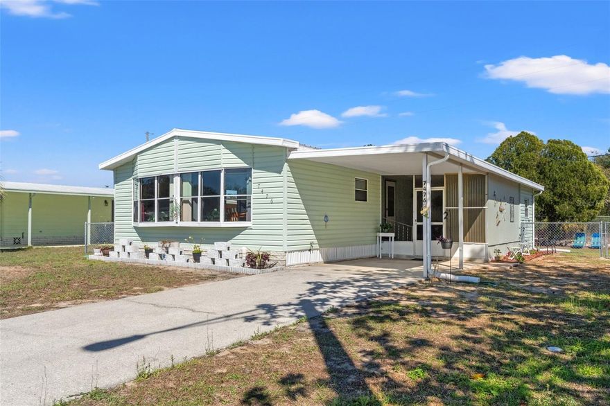 Lovely, bright and airy is this 2 Bedroom, 2 Bathroom home located at High Point, an active 55+ Retirement Community where all lots are privately and individually owned and fees kept consistently low. The beautiful Gulf of Mexico is less than fifteen minutes away from your doorstep as well as shops, restaurants, hospitals, the beach and more. Whether you're considering retiring or snow birding, this home is ready for a new owner to make it their own. With no rear neighbors, come sit back and relax on your porch while barbequing in the fully fenced in spacious yard; dogs are welcome so there's plenty of room to run around in or head on over to the private community dog park. $45 a month HOA fee includes an array of amenities such as: an 18 Hole Golf Course complete with Driving Range and Practice Green, a Solar-Heated Swimming Pool with Sundeck, Tennis, Pickleball, Shuffleboard and Bocce Ball Courts, Horseshoe Pits and even Cornhole. A Community Center complete with stage, dance floor, and kitchen serves as a hub for dances, social events, banquets, concerts and other activities including ballroom and line dancing lessons, card nights, and exercise classes. Weekly at the club house, they have dime jingle, dominos and card games to name a few. Events hosted monthly feature entertainment from singers, bands and others. With their own Library, Computer Center, Dog Park, RV and Storage area; Come and take a tour to discover why folks say High Point is a great place to live. No CDD. Tampa airport and local attractions are only a 45 minute drive away.