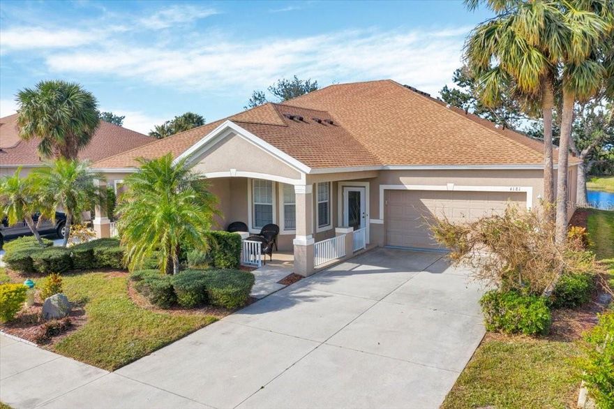 3-bedroom, 2-bathroom villa with a 2-car garage on a quiet cul-de-sac in the gated community of Ventura Village. This maintenance-free home offers comfort, convenience, and pond views in a peaceful setting. Inside, an open floor plan connects the living and dining areas, ideal for relaxing or entertaining. The kitchen features ample counter space, generous cabinetry, a pantry, and a breakfast bar that opens to the main living area. A bay-windowed breakfast nook fills the space with natural light. The living and dining areas lead to a Florida room overlooking the tranquil pond and preserve. The primary suite includes a walk-in closet and ensuite bath with dual sinks, a tiled shower, and a private water closet. Two guest bedrooms and a full bath sit on the opposite side of the home for privacy. A RainSoft water treatment system ensures clean, high-quality water throughout. Ventura Village residents enjoy a gated entrance, community pool, and clubhouse. Conveniently located near shopping, dining, and just minutes to Manasota Key, Venice Beach, and Historic Downtown Venice. **THIS PROPERTY QUALIFIES FOR A 1% LENDER INCENTIVE IF USING PREFERRED LENDER. INQUIRE FOR MORE DETAILS.**
