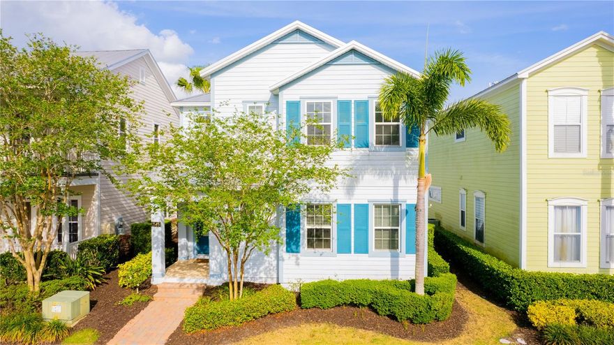 Beautiful Key West-style single-family home located in the desirable Patriots Landing at Reunion Resort. Perfect as a primary residence or a luxurious vacation retreat. This lakefront property has been used as a primary residence by its first and only owner and is exceptionally well maintained. This spacious property features 5 suites and an open floor plan that seamlessly integrates the living room, kitchen, and dining area, with pool views through expansive sliding glass doors. There is a convenient guest suite on the first floor, and the remaining four suites are located upstairs, including the primary suite, which offers a double vanity and double showers in the en-suite bathroom. Upstairs, you’ll also find a versatile loft area, ideal for use as a family or game room, as well as a laundry room with a sink and white cabinetry. The home includes several notable upgrades: High ceilings and tall interior doors Raised vanities in all bathrooms Two wet bars – one on the first floor and one in the upstairs loft – each with a sink, cabinetry, wine cellar, and ice machine Fresh exterior paint (completed 2 years ago) One new A/C systems installed 2 years ago Honeywell smart thermostat system controlling the entire home Durable metal roof with a 30-year life expectancy Located in Reunion Resort, a guard-gated golf community, residents enjoy access to three PGA-designed golf courses, scenic trails, seven resort-style pools, tennis courts, and a variety of fine and casual dining options. This home is being sold partially furnished.