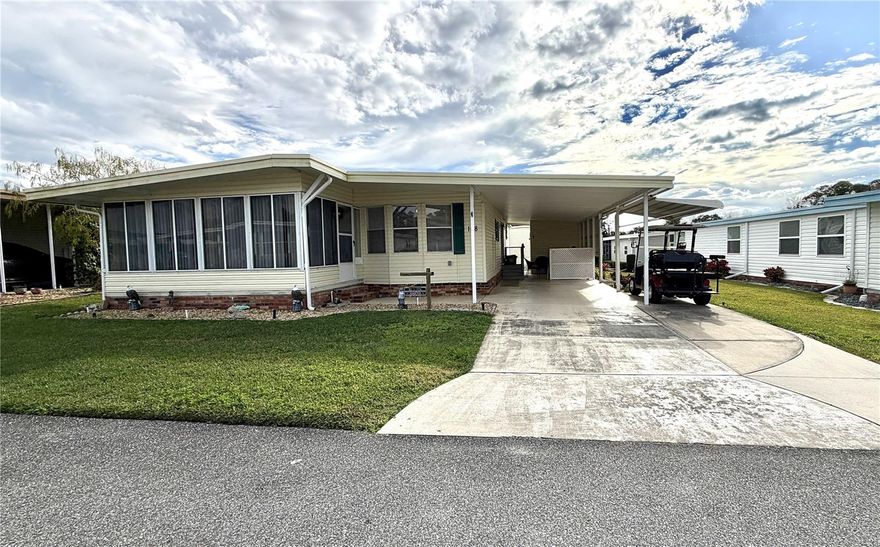 Welcome home to this beautifully refreshed retreat where thoughtful upgrades and everyday comfort blend seamlessly. Every detail has been carefully updated, from the new subfloors and stylish tile and laminate flooring to the sleek kitchen featuring new countertops, a new built-in oven, and a new refrigerator with ice and water dispenser, perfect for both casual meals and entertaining. Major systems inspire confidence with a newer A/C unit (2022) and a water heater just 3 years old.



The Florida room offers a warm, carpeted haven ideal for relaxing with a book or enjoying your morning coffee. The primary suite feels like a private sanctuary, complete with a walk-in shower, generous walk-in closet, and a large vanity counter that provides ample space for storage and daily routines. Guests will feel right at home in the comfortably furnished guest bedroom with a new bed, while the guest bathroom features a new tub.



Just off the kitchen, a cozy den creates a versatile space for a home office, creative studio, or quiet retreat.



Inviting, and truly move-in ready, this home offers a rare combination of modern updates, functional design, and relaxed living, simply unpack and start enjoying.............Hawthorne at Leesburg is an active, resident owned, 55+ cooperative, waterfront, gated community, with beautifully landscaped grounds, lakes with illuminated fountains and a relaxing and comfortable gazebo. The affordable monthly maintenance fee of $397 includes water, sewer, lawn mowing, private emergency services and storage space for recreational vehicles, boats, trailers and much more! The beautiful clubhouse is complete with a full-time program coordinator, more than 100 different activities and seating for 550. It has a hospitality lounge, card rooms, craft rooms, billiard room, fitness center, library, fine arts room and many more. There is excellent fishing, outdoor geo-thermally heated pool and two enclosed therapeutic pools. Hawthorne boasts a private marina monitored by an electronic security system with over 120 boat slips and access to the Harris Chain of Lakes and beyond.