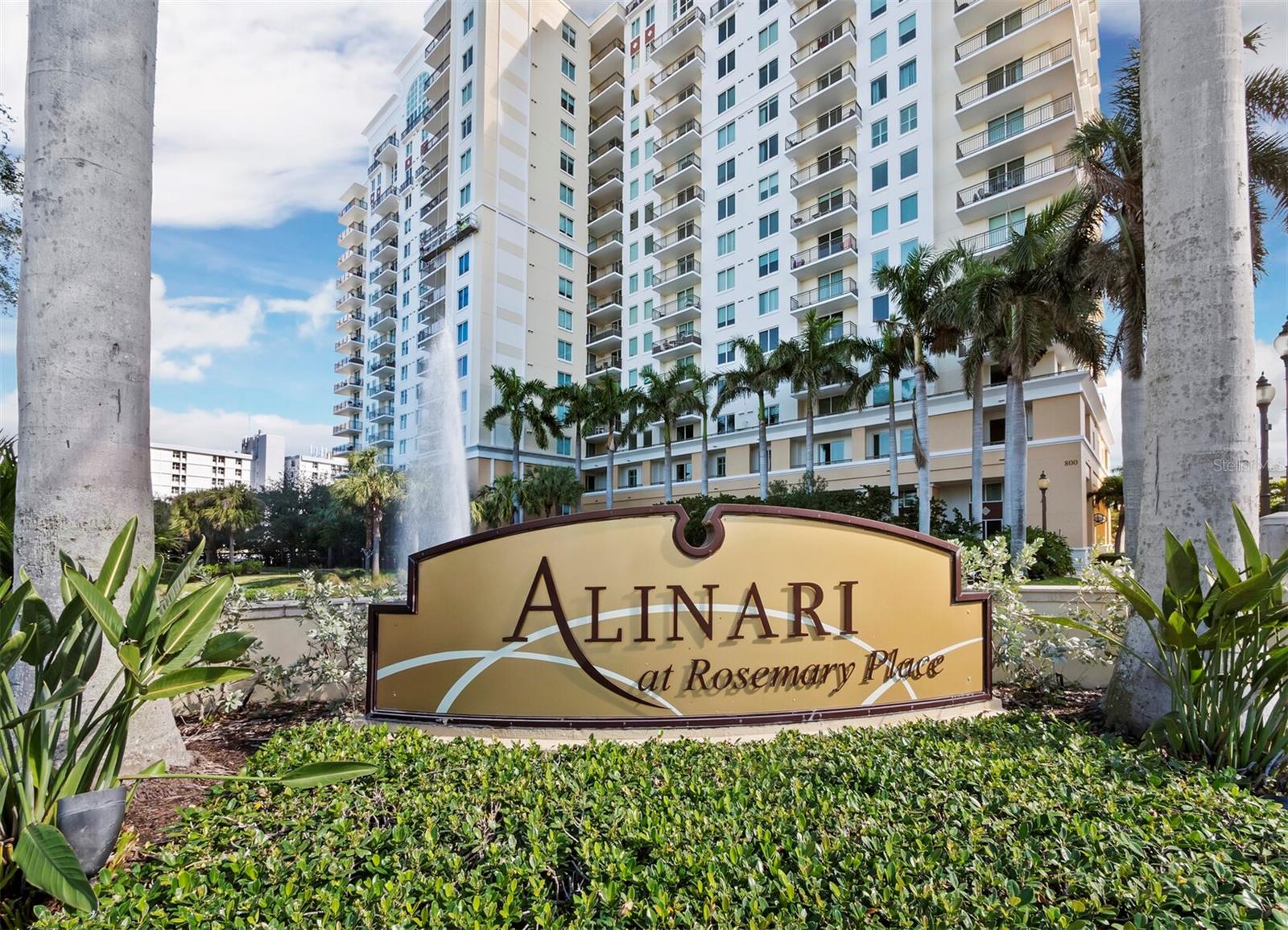 Welcome to Alinari in the historic Rosemary District! Alinari is situated in the heart of downtown Sarasota and steps away from “The Bay” 
Sarasota’s new 53-acre signature Bayfront park, as well as the acclaimed Van Wezel Performing Arts Center. Step into over 1900 square feet of
 light and bright space and a flexible floorplan with tons of living space. In addition to two dedicated bedrooms, a den could serve as a third
 bedroom or an office, fitness/music room or library. The kitchen is open to two adjacent living rooms, with views to the wrap-around terrace and
 beyond, and perfect for entertaining. Notable features include motorized blinds, new appliances, and freshly painted interior. Alinari is known for
 it’s resort-style amenities, including 24/7 concierge services and security, olympic size pool, state of the art fitness center, spa, sauna, massage
 room, billiards and game room, theatre, private temperature controlled wine storage and tasting room, conference rooms, guest rooms, and
 more! This 11 acre property is a trolley ride away from St. Armand’s Circle, Lido Beach and world-class dining in Downtown Sarasota. Also
 notable, large pets are welcome here. This is Sarasota’s coastal urban living, at its finest!