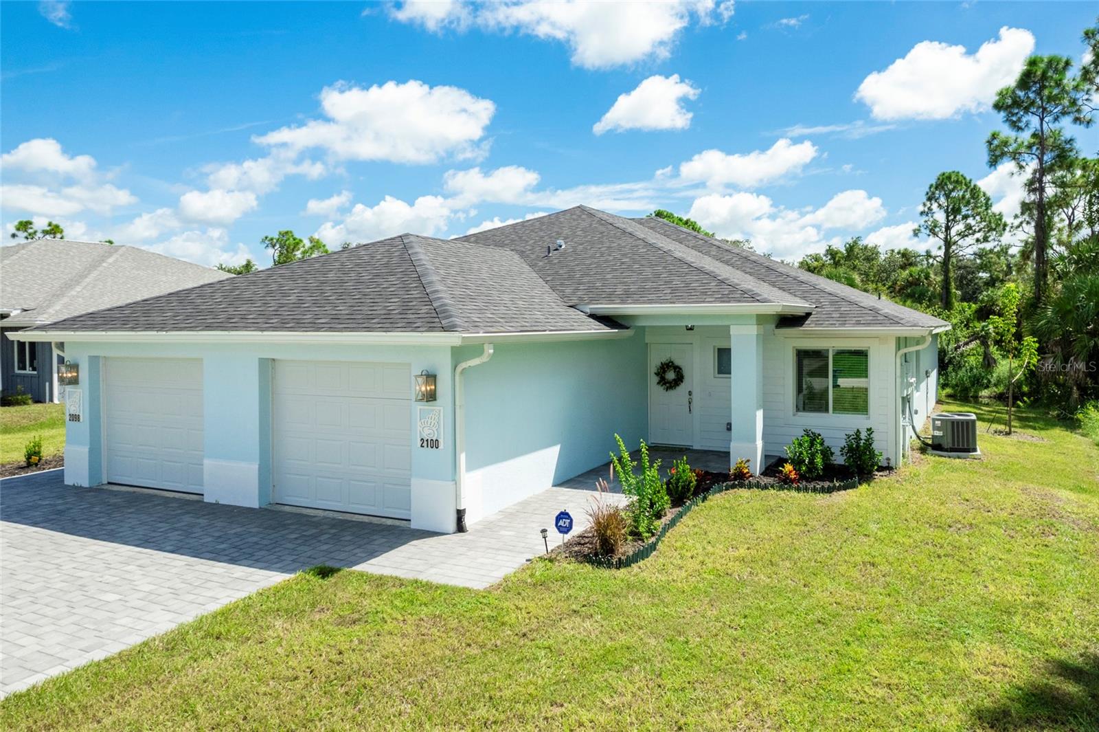 Lowest priced Gulf Access home on the market. Be the first to live in this attached villa(1/2 Duplex). Full of upgrades including quartz countertops, upgraded custom cabinets, an open floor plan with cathedral ceilings, hurricane windows, and paver driveway and sidewalks. Keep your boat in your backyard. Perfect location to all restaurants, beaches, golf courses, and shopping. The unit next door is also available for the same price.