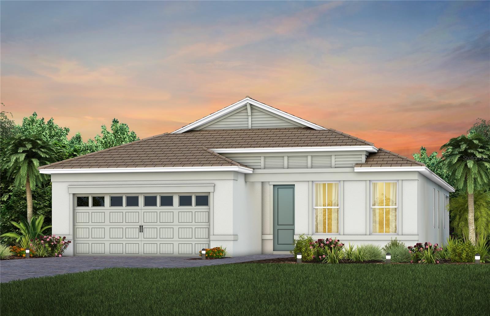 Under Construction. Del Webb at Viera is a luxurious guard-gated 55+ active adult community offering new construction single-family homes on a network of sparkling ponds featuring water view homesites throughout, an unrivaled location on the Space Coast, a planned breathtaking ten-acre waterfront amenity center and an established Town Center. Del Webb at Viera will offer an abundance of resort-style amenities with social events and activities centered in the stunning 30,000-square foot clubhouse, planned by a full-time Lifestyle Director. With a zero-entry pool with sun shelf, lap lanes and a heated spa you'll be relaxing like a pro. Staying fit and grounded will be easy with sports courts, croquet lawn, fitness center, movement studio, community garden and walking/biking trails. Make new friends at one of the dog parks, join a resident club, take a painting class at one of the many art studios, attend a concert or show at the event lawn, grab a bite at the on-site tavern & grille, or chat at the fire pits or Hammock Grove. Del Webb at Viera is also a golf-cart friendly community. Association membership includes all-inclusive landscaping, bulk cable/internet and Gold golf membership with Duran Golf Club. Located just 2 miles from I-95 and close to golfing, boating, beaches and outdoor recreation, this location in a Top 15 Master Planned community can't be beaten! Visit today to learn more and see for yourself why Del Webb at Viera is the absolute best place to call home!
Step into the Mystique by Pulte, a single-story home offering 3 spacious bedrooms, 2 beautifully appointed bathrooms, and an enclosed flex room. The open-concept layout seamlessly connects the kitchen, café, and gathering room, creating an airy atmosphere. The many windows bathe the entire space in natural light, elevating the overall feeling of openness. The heart of the home is the chef-inspired kitchen, where White cabinetry meets luxurious Quartz countertops. Thoughtfully designed features like soft-close drawers, easy-reach corner cabinets, double roll-out trays, and a waste basket drawer make the kitchen as functional as it is beautiful. A decorative tile backsplash, a stainless-steel single bowl sink, and Whirlpool stainless steel appliances—including a natural gas range and a refrigerator—ensure you have everything you need for both everyday meals and special occasions. The kitchen flows effortlessly into the café and gathering room, where a pocket sliding glass door leads to the extended covered lanai, creating seamless indoor-outdoor living. Retreat to the luxurious owner’s suite, a serene sanctuary with a spacious walk-in closet and a spa-like en suite bathroom. Dual vanity sinks, a walk-in shower rain shower head, an enclosed toilet, and a linen closet complete the tranquil space. The two additional spare bedrooms and bathroom, along with the enclosed flex room, provide ample space for family and guests. The upgraded laundry room with cabinetry, countertops, and Whirlpool washer and dryer make daily tasks a breeze. Designer-curated finishes elevate every corner of this home, including wood-look ceramic tile flooring throughout, brushed nickel hardware and plumbing fixtures, 2” faux wood blinds, 8’ interior doors, comfort-height toilets, rain gutters, and Sherwin Williams City Loft Interior Wall Paint throughout. With its stunning design and thoughtful touches, the Mystique home provides the perfect blend of luxury and functionality for today’s lifestyle.