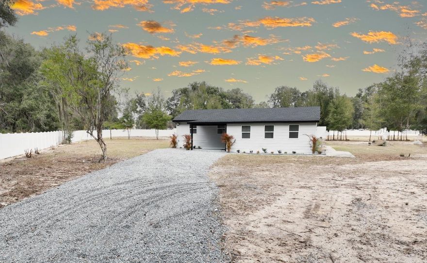 Move-in ready gem on 6.55 sprawling acres! This fully renovated home is zoned A1 (Agricultural) and features a total top-to-bottom overhaul, including a brand-new HVAC system, well water pump, appliances, and perimeter fencing. With significant acreage and favorable zoning, there is ample room to build a future in-law suite (please verify specific requirements with Marion County). All that's left is for you to bring your personal touch to this pristine countryside retreat.