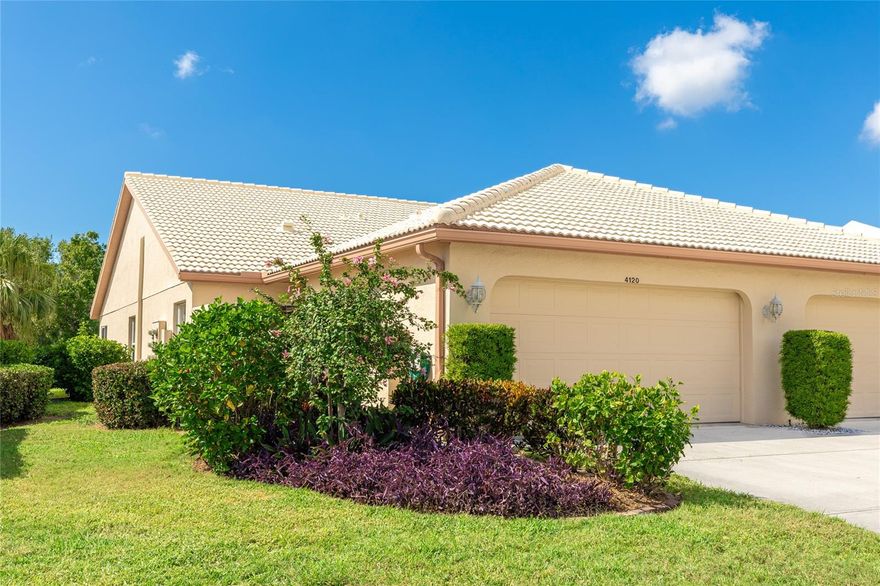 One or more photo(s) has been virtually staged. Welcome to Casa Del Sol, a gated and beautifully maintained community in the heart of Sarasota. This spacious 2-bedroom, 2-bathroom villa with a den and 2-car garage offers comfortable living in a central location close to shopping, dining, and beaches. Inside, the open layout features vaulted ceilings and tile flooring throughout, creating a bright and airy feel. The large living and dining area flows into a sunny Florida room, where you can relax and enjoy peaceful views of the landscaped surroundings. The kitchen provides plenty of cabinet and counter space along with stainless steel appliances. While move-in ready, this home also offers an excellent opportunity to add your personal touch through modern updates. The primary suite includes a bay window that fills the room with natural light, a walk-in closet, and a dual-sink vanity in the ensuite bath. The second bedroom and full guest bath are thoughtfully positioned to provide comfort and privacy for visitors. A versatile den offers space for a home office or hobby room. Casa Del Sol residents enjoy a resort-style clubhouse, fitness center, heated pool, tennis and pickleball courts, shuffleboard, and scenic walking paths along the lakes. Centrally located, you’re just minutes from I-75, UTC, downtown Sarasota, and the award-winning Siesta Key Beach. This villa combines convenience, comfort, and a sought-after Sarasota lifestyle in one inviting package. **THIS PROPERTY QUALIFIES FOR A 1% LENDER INCENTIVE IF USING PREFERRED LENDER. INQUIRE FOR MORE DETAILS.**