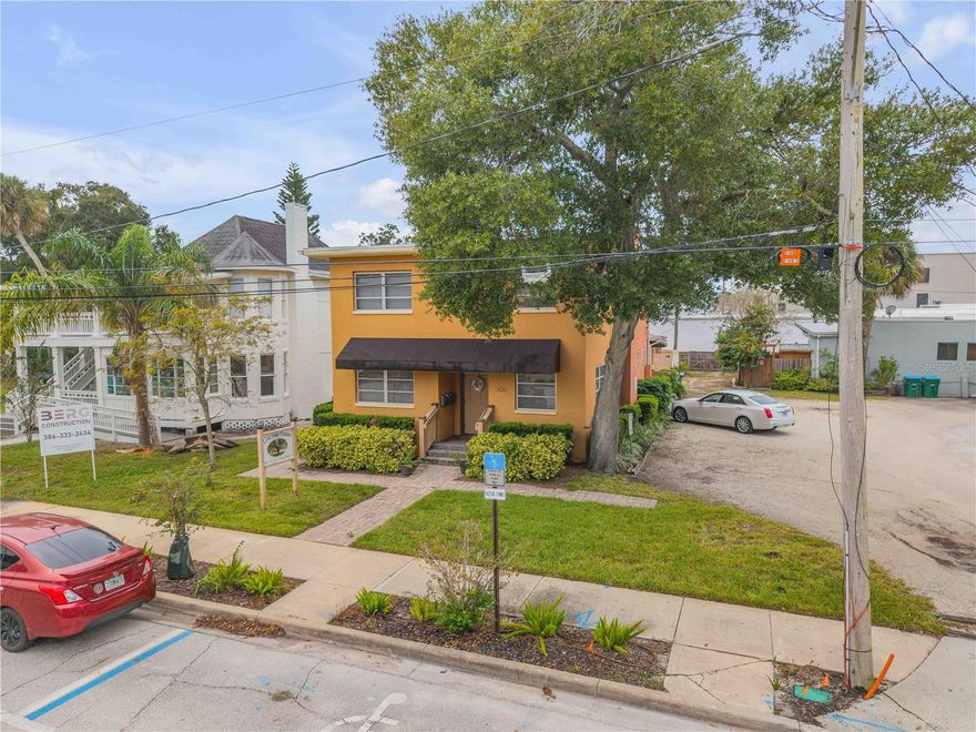 Exceptional Mixed-Use Quadruplex in the Heart of Downtown New Smyrna Beach. Discover a rare investment opportunity just steps from Canal Street’s vibrant shops, restaurants, and galleries. This meticulously maintained quadruplex offers an unbeatable location and incredible
versatility in one of Central Florida’s most desirable coastal communities. Zoned Mixed Use, the property supports a wide range of possibilities— long-term or short-term residential rentals, professional offices, boutique retail, or a combination of income-producing spaces. With its prime
downtown setting, it’s perfectly positioned for both investors and owner-operators seeking reliable returns and future growth potential. Each unit is thoughtfully maintained, providing comfortable and inviting living or workspace options. The property comes fully furnished and ready for bookings with exception of tenants personal belongings and minor furnishings. A list of these items will be provided. This property also features ample off-street parking, exceptional walkability, and two separate laundry areas for tenant convenience. Whether you’re expanding your investment portfolio or establishing a business in a high-traffic, highly walkable location, this unique downtown property offers unmatched flexibility, steady income potential, and timeless appeal. Expected annual gross rent from the four units $110,400, less currently annual expenses of $16,000, provides an expected annual net income of $94,900!