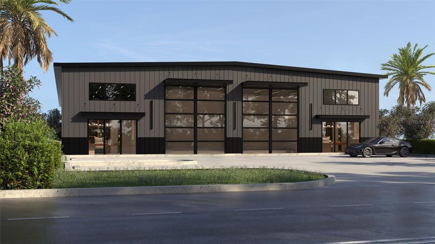 Pre-Construction. To be built. Brand new construction high-end warehouse space designed for businesses that want both functionality and professional presentation. Ideal for showroom users, contractors, automotive, storage, or service-based companies seeking a polished, client-friendly environment.

The property is being offered at pre-construction pricing. Pricing is expected to increase once construction begins and again upon completion, creating an opportunity for early buyers to secure favorable pricing and build equity.

Each unit includes two private offices, two restrooms, and a glass storefront-style entrance with large 13' x 14' glass overhead doors providing natural light and excellent visibility. Early purchasers may have the option to customize additional office build-out.

The building sits on its own lot with no commercial HOA. The layout allows an owner-user to occupy one side while leasing the other for supplemental income, making this a strong investment or owner-occupied opportunity.