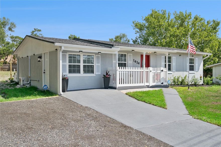 Welcome to this beautifully upgraded and move-in-ready home in the heart of Deltona! This property has undergone extensive improvements and thoughtful additions, offering comfort, functionality, and peace of mind for its next owner.

Major updates include a newer roof (2019), updated electrical system (2020), new AC split unit (2026), fresh interior and exterior paint (2026), new gutters, updated lighting and ceiling fans throughout, and all new water faucets and hoses inside and outside the home. The home also features hurricane-ready windows with all new blinds.

The property has been enhanced with a permitted bedroom and bathroom addition featuring a private entrance, making it ideal for guests, extended family, rental potential, or multigenerational living. The newly added bathroom includes a wheelchair-accessible shower, and the Health Department approved the second bathroom addition in 2025. Electrical and plumbing for the additions were completed in 2026, and engineering plans for future additions are already available.

Enjoy outdoor living with the newly added canopy and BBQ patio area, fenced balcony, expanded asphalt driveway with space for up to 4 vehicles, beautiful landscaping and gardens surrounding the home, and a spacious backyard that was professionally cleaned and cleared with tree removals in 2025. Additional exterior improvements include solar lighting around the home, a new mailbox, decorative address numbers, and an American flag post that adds charm and curb appeal.

Inside, the kitchen features soft-close cabinet doors, and the laundry area has been freshly painted and organized, with washer and dryer included. Both bathrooms now include proper exhaust ducting, adding comfort and efficiency throughout the home.

Septic system was professionally inspected, cleaned, and pumped in October 2025 by Deltona Septic.

This property combines modern updates, added living space, and excellent outdoor functionality — a true opportunity for buyers seeking value, flexibility, and pride of ownership in a growing Deltona location!