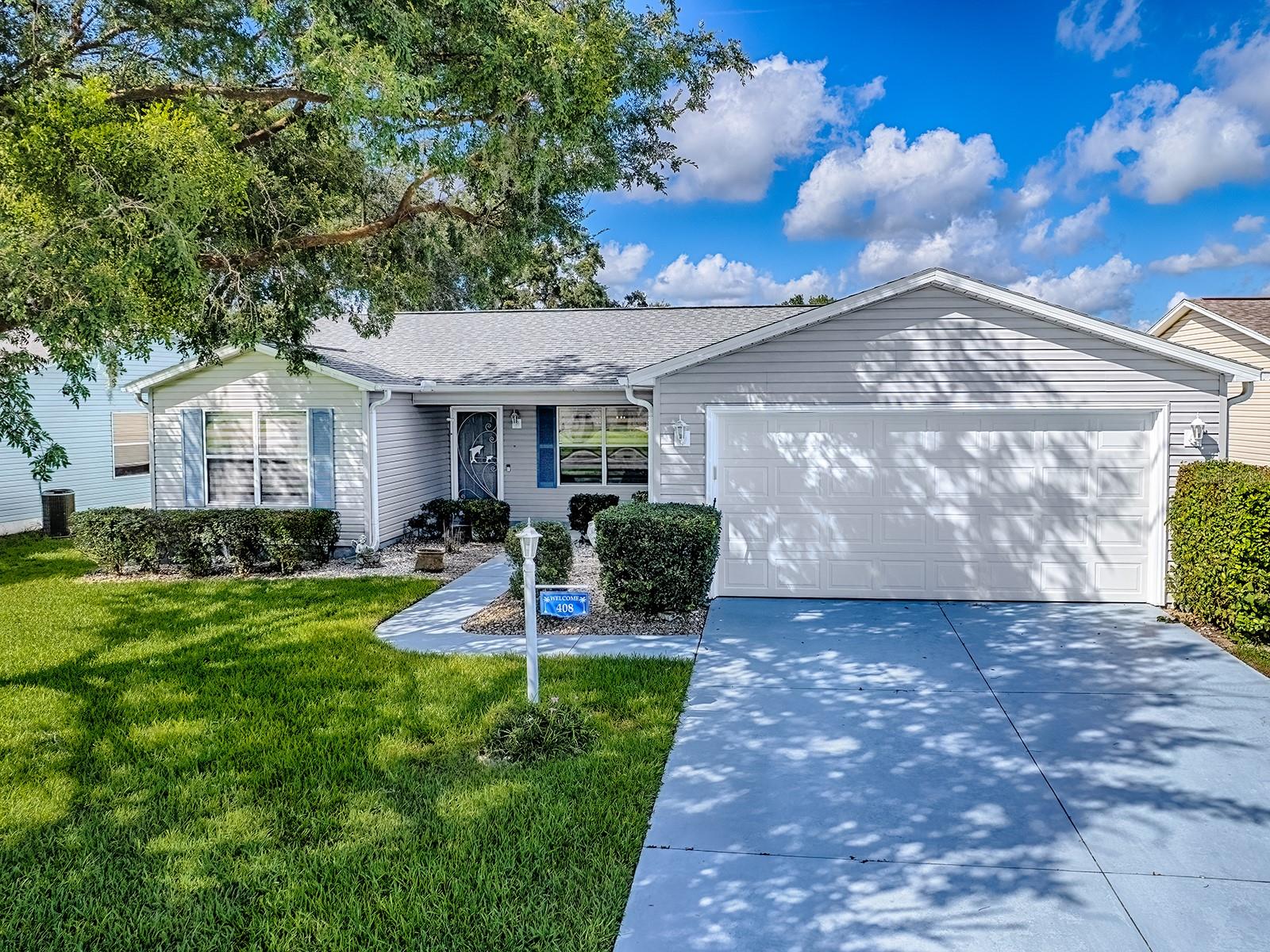 ~•NEW Roof 2021•~ ~•HVAC 2024•~ QUARTZ Countertops Throughout! LVP Flooring Throughout! This GORGEOUSLY-UPDATED 3/2 TURNKEY* Amarillo won’t last long! With STUNNING Upgrades to both Bathrooms and the Kitchen, this is a MUST SEE. The Open Kitchen features QUARTZ Countertops, Updated Shaker-Style Cabinets w/Crown, STAINLESS Appliances (2022), FABULOUS TILE Backsplash, Pendant Light over the Island - matching the Dining Light Fixture. The Primary Bedroom has a LARGE WALK-IN Closet and BOTH Guest Rooms have Built-In Closets. BOTH bathrooms showcase QUARTZ Countertops, Updated Cabinetry, Updated Fixtures, and Beautiful TILE Flooring in both bathrooms which all adds up to a Luxurious Spa-Like Setting. The Primary En-Suite Bath also has a Frameless-Glass Walk-In Shower and DUAL Sinks in the QUARTZ Countertop. The ENCLOSED LANAI is slightly elevated providing a peaceful, quiet place to relax and enjoy the sunshine, blue skies and green landscaping. The Enclosed Lanai also features Custom shades, and LVP Flooring. In the village of Rio Ponderosa - Just 2.3 miles to Lake Sumter Landing, and only 1.5 miles to Spanish Springs Town Square, this LOCATION can't be beat! You'll be just minutes from live entertainment, shopping, a tremendous variety of dining options, banking, medical facilities and just about anything you need! Also, easy access to dining, shopping and medical along 27/441 and 466. Close to Tierra Del Sol Country Club, the Rio Grande Rec Center and the Chula Vista Rec Center. Call today for a Private Showing! Tax line reflects property taxes only, and is estimated. Bond is PAID. Current Maintenance Assessment is $452.91/year. Current Fire Dept. $320.71/year. Note: Square footage information is taken from the Public Record and is deemed reliable, but not guaranteed. Room and garage dimensions are approximate and estimated: buyer to verify. GOLF CART Available Separately. *NOT included in the Turnkey Package are some decorative items used for staging.