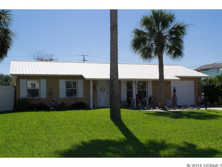 This concrete block home has been lovingly cared for by the same owner for over 25 years. It's had a healthy history of tenant occupancy . The owners have been very hands on and fussy with continuous maintenance. The roof and A/C are still under warranty. Back yard is fully enclosed with newer white vinyl fencing. You are only steps from the beautiful no-drive Ponce Inlet beach .Within walking distance to jetty for fishing, restaurants,ice cream and gift shops. Ponce Inlet is a lovely seaside community nestled between the Atlantic Ocean and the Halifax Intracoastal waterway . It boasts the Historic Ponce Inlet Lighthouse Museum as well as a Marine Science Center . Dog park, dog beach, bike and hiking paths, tennis courts, community center, multiple parks as well as kayak and canoe access. ;Water: City