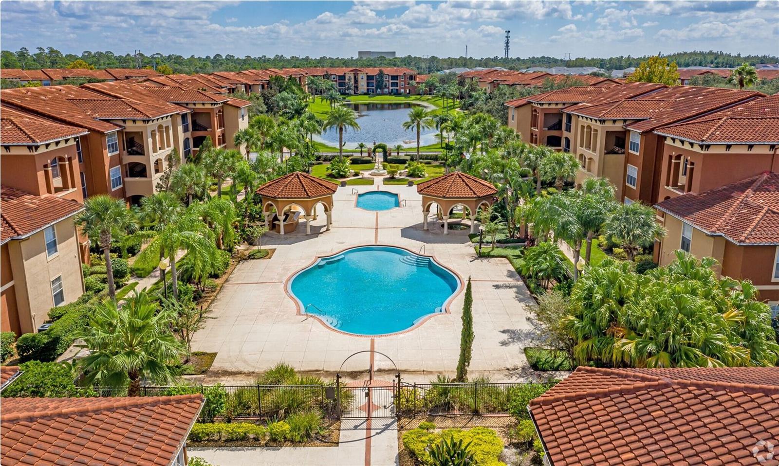 Spacious 1-bedroom, 1-bath condo located on the third floor with high ceilings. Enjoy resort-style living in a 24/7 guarded and gated community. The Palms Club offers a wide range of amenities including 3 swimming pools, a fitness center, yoga and aerobics studio, jacuzzi, sauna, steam room, bowling alley, dog park, 2 lighted tennis courts, sand volleyball court, car wash area, outdoor BBQ area, playground, indoor playroom, racquetball court, indoor volleyball court, business center, and more. Residents can also relax by the lake and feed the ducks. Conveniently located less than a mile from Valencia Community College in Metrowest and under 3 miles from Universal Studios Orlando.