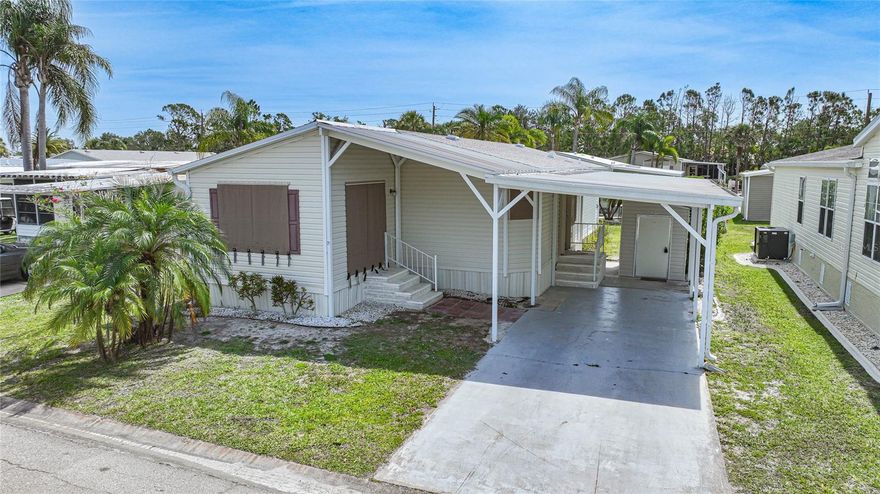 Experience RESORT-STYLE LIVING in this beautifully maintained 2-bedroom, 2-bathroom manufactured home with a 2-space carport, ideally situated in the highly sought-after Maple Leaf Estates, a vibrant 55+ community. Perfect as a winter retreat or full-time residence, this home offers comfort, convenience, and an active Florida lifestyle.

RESIDENCE OVERVIEW:
• 2 Bedrooms | 2 Bathrooms
• 2-space covered carport
• Open and airy floor plan
• Oversized bedrooms with generous closet space
• Ideal for seasonal or year-round living

INTERIOR FEATURES:
• Bright, open-concept living and dining areas
• New carpet throughout
• Spacious layout designed for comfort and functionality
• Ample storage and closet space

CULINARY SPACE:
• Functional kitchen with plenty of cabinetry
• Easy flow into living and dining areas
• Perfect setup for casual meals or entertaining

PRIVATE OWNER’S RETREAT:
• Large primary bedroom
• Generous closet space
• En-suite bathroom for added privacy and convenience

GUEST ACCOMMODATIONS:
• Spacious secondary bedroom
• Nearby full bathroom
• Comfortable layout for visiting guests

OUTDOOR & EXTERIOR FEATURES:
• Large covered carport
• Utility shed for extra storage
• 2023 roof for peace of mind
• Low-maintenance exterior

COMMUNITY AMENITIES:
• 18-hole golf course
• Tennis, pickleball, bocce ball & shuffleboard courts
• 4 heated pools & 2 hot tubs
• Fitness center & woodworking facility
• On-site restaurant & Tiki bar
• 75+ clubs, social events, and activities

ADDITIONAL HIGHLIGHTS:
• Share certificate included in price
• Active, resort-style 55+ community living

LOCATION PERKS:
Conveniently located near US-41 and I-75, with easy access to Downtown Punta Gorda, Fishermen’s Village, Ponce De Leon Park, shopping, dining, and live entertainment.

An incredible opportunity to enjoy an amenity-rich lifestyle in one of the area’s most desirable communities—schedule your private showing today!