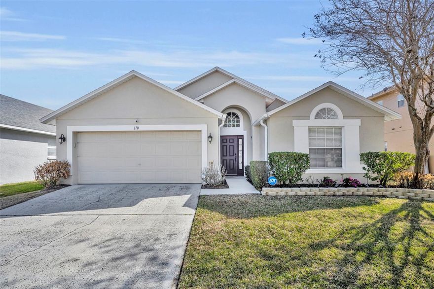 Step into comfort and convenience in this BEAUTIFULLY MAINTAINED home, ideally situated within the gated golf community of Remington. Offering four bedrooms, two bathrooms, and a two-car garage, this MOVE-IN-READY residence features an open-concept layout with vaulted ceilings—perfect for both everyday living and entertaining. The kitchen is designed to flow seamlessly into the main living area, creating an ideal space for gathering with family and friends. NEW luxury vinyl plank flooring has been installed throughout the main living areas and all bedrooms, providing both style and durability. The fourth bedroom features French doors and has been thoughtfully converted into a private home office—an ideal setup for remote work or a quiet retreat. Major updates include a new roof (2021), HVAC system (2017), and water heater (2023), providing PEACE OF MIND for years to come. Located just steps from Prairie Lake Park and only minutes from shopping, dining, medical facilities, and the Florida Turnpike, this home offers convenient access to all that Central Florida has to offer. Schedule your private showing today.