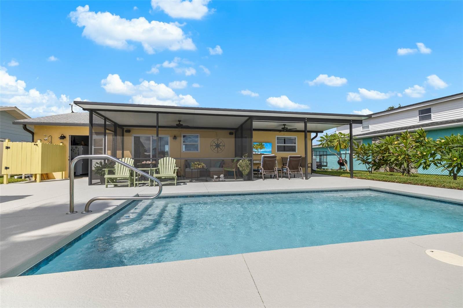 DIRECT Gulf Access Waterfront POOL Home in Hernando Beach!
This charming 2-bedroom, 1-bath bungalow offers direct Gulf access with deepwater canal frontage—perfect for sailboats and larger vessels. Enjoy 60 feet of waterfront with a 41-foot dock, ideal for docking your boat just steps from your back door. With no rear neighbors and a full canal view, your backyard is a private oasis designed for relaxation and entertaining.
Step inside to an updated kitchen featuring granite countertops, a new refrigerator, range, paneled dishwasher, and a cozy eat-in dining area. The bathroom has been modernized with a walk-in glass-enclosed shower. Outdoors, the screened-in patio and saltwater pool (built in 2021) make this home an entertainer’s dream. After a day on the water, rinse off in your private outdoor shower—a perfect touch for coastal living.
Located at the end of a quiet cul-de-sac on one of the highest streets in Hernando Beach, flood worries are minimal—and you’ll benefit from transferable flood insurance saving nearly 1,700/year. Homeowner’s insurance is just 2,523 annually. Additional perks include double-pane windows, an extended 1-car garage, a shed for extra storage, and plenty of space to enjoy Florida’s waterfront lifestyle.
Hernando Beach is a vibrant waterfront community that offers the best of coastal living-boating, kayaking, paddleboarding, fishing, and more. Just minutes from the world-famous Weeki Wachee Springs, residents also enjoy close proximity to shopping, dining, and hospitals. The community is golf cart friendly and allows short-term rentals with no HOA, no deed restrictions, making it perfect for full-time residents, part-time snowbirds, or investors. The Suncoast Parkway offers easy commuting to Tampa, Brooksville, and beyond. This is your chance to own a piece of paradise with unlimited potential and jaw-dropping views.
Don’t miss this opportunity to live the coastal life with privacy, convenience, and style!
