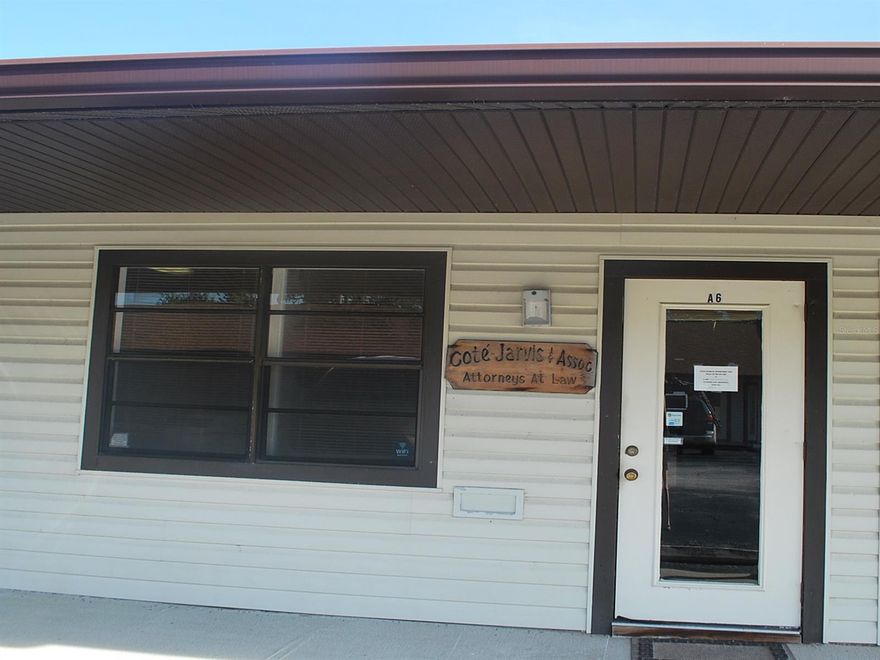 PERFECT SPOT TO OWN YOUR OFFICE. STOP PAYING RENT FOR AN OFFICE WHEN YOU CAN OWN. SET UP AS AN LAW OFFICE WITH CONFERENCE ROOM, STORAGE ROOM, RECEPTION AREA AS WELL AS A PRIVATE OFFICE SPACE. NEWER ROOF, PAVED PARKING. ASSOCIATION FEE $140 MONTHLY INCLUDES  PEST CONTROL, SIGNAGE, TRASH PICKUP, BUILDING EXTERIOR.  EASY ACCESS OFF U.S. #1 MAKES THIS A GREAT LOCATION WITH SOME VISIBILITY. ;Water: City