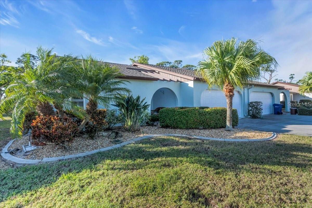 Under contract-accepting backup offers. Welcome to this lovingly maintained and gently lived in perfectly sized villa, located in the relaxing 55+ community.. offered TURNKEY! This exceptional villa in the active and sought out retirement neighborhood of Foxwood was spared any hurricane damage, and showcases numerous upgrades and desirable features. NEW ROOF in 2023 and NEWLY INSTALLED IMPACT WINDOWS. Upon entry, you'll notice the updated flooring that extends seamlessly into the dining room and kitchen. The kitchen offers stone countertops, STAINLESS STEEL APPLIANCES, premium KRAFTMAID cabinetry, tiled backsplash, and spacious closet pantry for ample storage. The spacious primary bedroom features an ensuite bathroom with a STONE COUNTERTOP VANITY and a walk-in closet. Guest bathroom has been thoughtfully updated and features a STONE COUNTERTOP VANITY. Guest bedroom is spacious and offers a built-in closet. A Flexible bonus room offers possibilities, including easy access to the private rear patio. The rear patio retreat features a POWERED RETRACTABLE AWNING—perfect for relaxed evenings or hosting a barbecue. As part of the Foxwood community, enjoy access to amenities such as a heated pool and spa, pickleball courts, bocce, tennis, shuffleboard, and various club activities. Condo fees cover numerous essentials, including cable, internet, water for irrigation, lawn maintenance, exterior insurance, roof, and much more! Foxwood is ideally located near Englewood’s stunning beaches, shopping, dining, golf courses, and recreational options, offering a balanced lifestyle of adventure and relaxation. Don't miss the chance to make this charming villa your next Florida home.