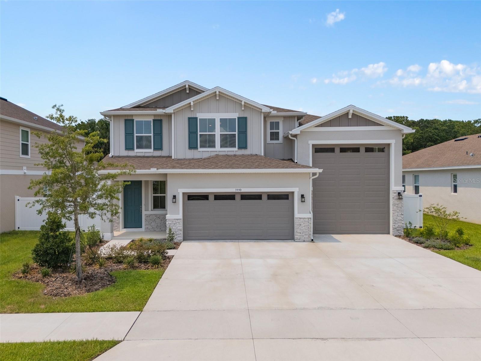Welcome home! This 4 bed, 2.5 bath home is located in the highly sought out Lakeside Forest Community a short 1 mile drive from Lake Harris and Chain of Lakes where you can enjoy boating, kayaking, fishing, and scenic lakeside picnics. Bring your toys! This home includes a full-size RV garage bay ideal for storing your RV, boat, trailer, or extra vehicles. Whether you’re an adventurer, traveler, or just need the extra space, this rare amenity adds incredible value and versatility to your lifestyle. Built in 2024, this Zinc model features 2,130 sq ft of modern living space on a generous lot complete with a welcoming covered front porch, a screened lanai, gutters and downspouts for proper water drainage and a fenced backyard. An open concept layout features a spacious living room, an open dining area and a kitchen featuring a center island with quartz countertops, stainless steel appliances, stylish backsplash and walk in pantry. Enjoy the convenience of the spacious first-floor primary suite featuring a private ensuite bath and a custom walk in closet with built ins for smart stylish storage. Upstairs, you will find 3 generously sized bedrooms, a spacious loft perfect for a second living area, office or playroom and a full bathroom with double sinks ideal for guests or growing families. The home is located near all local charm and natural beauty Tavares has to offer. Play a round of golf at Baytree Executive Golf course just 2 miles away. Wooten Park is 5 miles away where you can enjoy a splash pad, dog park and walking trails. Downtown Tavares is known for seaplane shows, waterfront restaurants and weekend events. Mount Dora is just 11 miles away with art festivals, boutique shopping and wineries. Whether you’re a growing family, a retiree ready to explore or just need space for your toys and tools, 3990 Bannock Ave offers a rare combination of modern living and lifestyle flexibility. **Buyer Incentives** Receive 1% of purchase price in lender credit when you use our preferred lender, plus $5,000 in seller credit toward your closing costs or interest rate buydown—a fantastic opportunity to save thousands at closing! Don't wait, schedule your showing today!