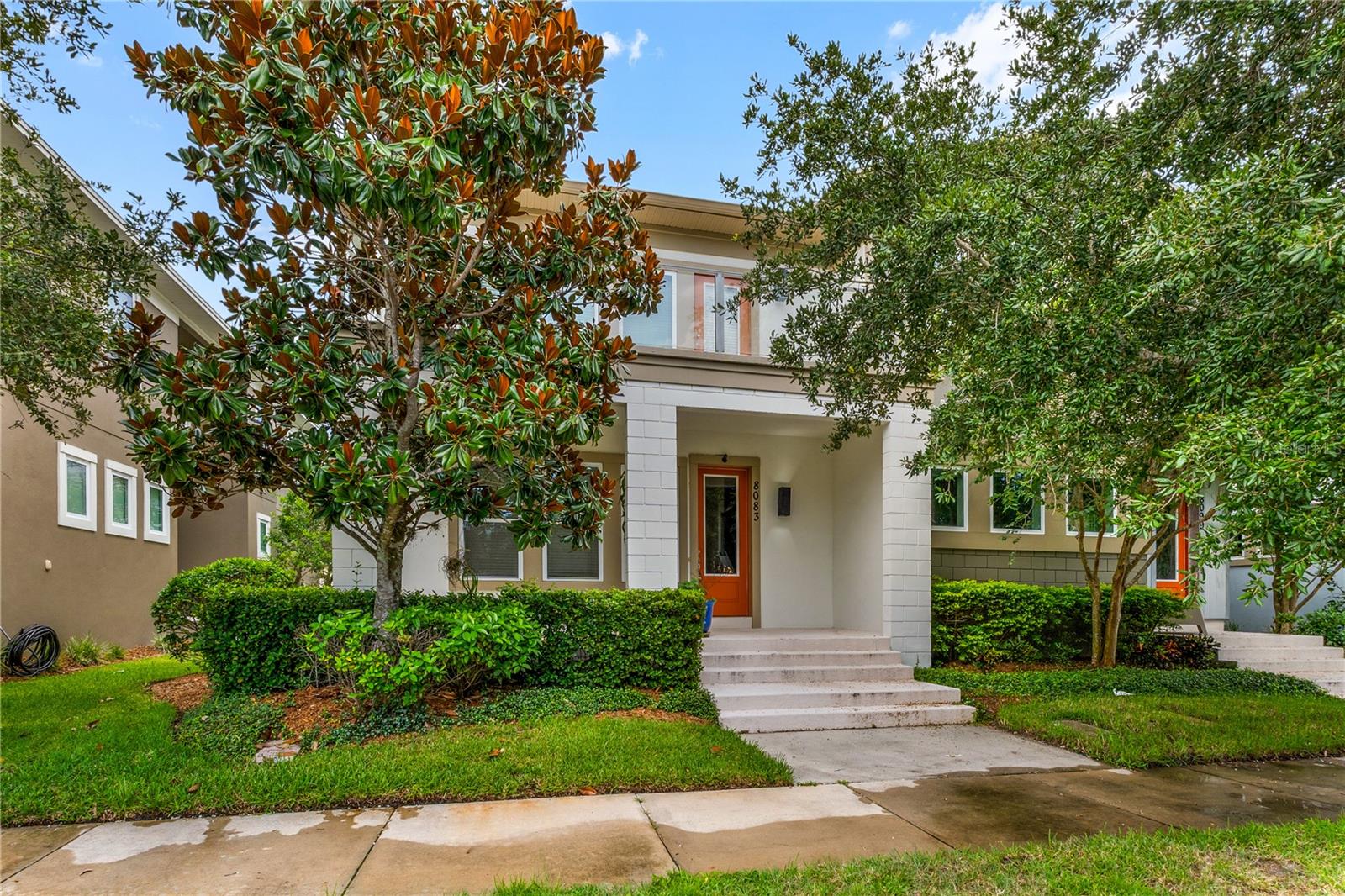 Experience the perfect harmony of comfort, style, and flexibility in this beautifully designed 3-bedroom, 2.5-bath townhome—offering the spaciousness and privacy of a single-family home with the ease of low-maintenance living in Lake Nona’s most dynamic community. Thoughtfully planned with multiple outdoor living areas, this residence invites you to enjoy Florida’s sunshine and breezes throughout the day.
The open-concept main level is ideal for both everyday living and entertaining, featuring elegant ceramic tile flooring, soaring ceilings, and a modern kitchen equipped with granite countertops, premium stainless steel appliances, and generous cabinetry. A convenient half bath enhances functionality for guests, while a spacious covered front porch and a private upstairs balcony provide serene outdoor retreats. Upstairs, the primary suite offers a peaceful escape with a walk-in closet and an en-suite bath. Two additional bedrooms and a full bathroom create flexibility for family, visitors, or a home office. The oversized two-car garage and extended driveway offer ample parking and storage solutions. Nestled in the heart of Laureate Park, you’ll enjoy access to top-tier amenities just steps away—including a resort-style aquatic center, state-of-the-art fitness facility, courts for basketball, tennis, and pickleball, playgrounds, dog parks, the Dockside event venue, and the beloved Canvas Restaurant. High-speed internet, exterior maintenance, and landscaping are all covered by the HOA, giving you more time to relax and enjoy life. Located just minutes from Lake Nona Medical City, USTA National Campus, Boxi Park, Orlando International Airport, and top-rated schools, this exceptional home offers the best of Central Florida living. Don’t miss your opportunity to make it yours.
