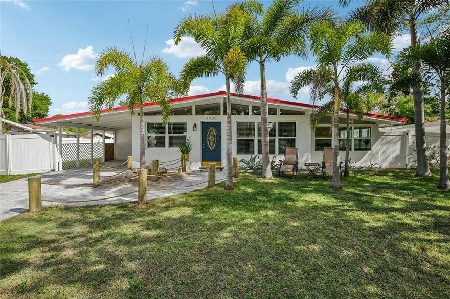 Mid-Century Modern Gem | 4+ Bedrooms | Prime Sarasota Location 
Experience the perfect blend of style, space, and versatility in this beautifully updated 4+ bedroom, 2-bath move in ready home nestled in the established community of De Soto Lakes. Step inside to a bright, light-filled interior where expansive windows and clean architectural lines create an open, airy atmosphere throughout. Wall-to-wall marble flooring and a seamless open-concept layout connect the living and dining areas, making the home feel both modern and inviting from the moment you enter. The spacious kitchen is designed to impress, featuring 42" cabinetry, granite countertops, stainless steel appliances, and a large island that overlooks the main living space, perfect for entertaining or everyday living. The flexible layout offers exceptional versatility, with additional rooms that can easily function as a home office, media room, guest quarters, or creative space; ideal for today’s evolving lifestyle and multi-functional living needs. The primary suite provides a comfortable retreat with ample space and a relaxing atmosphere as well as an en-suite bathroom. What truly sets this home apart is its unique mid-century modern design paired with a layout that adapts to you. With multiple living areas, abundant natural light, and flexible-use spaces, this home offers a level of functionality and character that is rarely found at this price point. Step outside to the private, oversized .189 Acre lot that is surrounded by luscious palm trees and enjoy a backyard designed for Florida living, featuring an expansive paver patio, fire pit area, and multiple seating areas, perfect for entertaining or relaxing year-round. Located in the heart of Sarasota, just 2 miles from UTC shopping and dining and minutes to Lakewood Ranch, you’ll enjoy easy access to everything while still having the comfort of an established neighborhood. Plus, you're a short drive to the world-renowned Siesta Key Beach. With no HOA, standout design, and a rare 4+ bedroom configuration, this home presents an exceptional opportunity in one of Sarasota’s most convenient and growing areas!