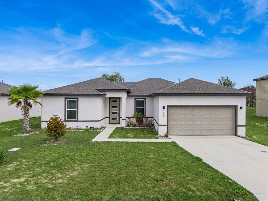 Expect to be impressed in this "6 year young home" in the ever-growing area of Kissimmee.  Without a single stitch of carpet; ceramic tile greets you at the front door and leads you right into the massive living room area; which is perfectly complemented by the adjacent "chef's kitchen".  Do you like to entertain? Are you the "go-to" for all of those family gatherings, birthday parties and holidays....well this kitchen will not disappoint!  Quartz countertops as far as the eye can see for all of your food preparations, and enough space at the island for 4 generously sized barstools.  Your primary suite is located on the right side of the home for added privacy,  and is enhanced with a tray ceiling and built-in recessed lighting.  Your new en-suite bathroom will give any 5-star a hotel a run for their money, with an walk-in shower, private water closet & quartz countertops with two sinks.  Three other generously sized bedrooms are conveniently located on the opposite side of the home, each with their own ceiling fans and walk-in closets. The secondary bedrooms are also serviced by a well updated full bathroom in between. | LOW HOA |  ZERO CARPET | UPDATED PENDANT LIGHTING | ENTIRE INTERIOR OF HOME PAINTED IN APRIL 2026 | MINUTES TO PUBLIX | CLOSE TO POINCIANA MEDICAL CENTER | EASILY ACCESSIBLE FROM THE NEW POINCIANA PARKWAY | Don't you deserve to finally become a homeowner?