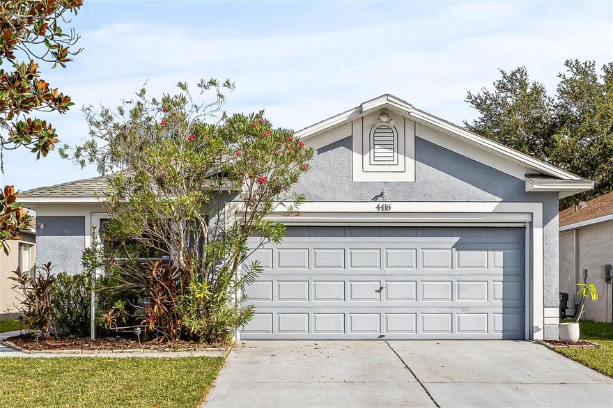 Welcome Home!
This charming 3-bedroom, 2-bathroom, 2-car garage home perfectly blends comfort, convenience, and peace of mind with major updates already done for you!

Enjoy a brand-new roof (installed March/April 2025) and a newer AC system (2–3 years old) move in without worrying about the big-ticket items. Inside, you’ll love the fresh interior paint, spacious kitchen with a breakfast bar, and bright, natural light throughout. The third bedroom, located near the front of the home with a bathroom nearby, makes a great guest room or private office.

Step outside to your fully fenced backyard featuring a covered patio, perfect for relaxing or entertaining. There’s even a storage shed for all your tools and toys! The garage includes a remote-controlled privacy screen, ideal for enjoying the cooler evenings in comfort.

With low HOA fees, no CDD, and thoughtful upgrades from the previous owner; new plumbing, updated electric panel, and a 2-year-old dishwasher, this home truly checks all the boxes.

Nestled in an established neighborhood just minutes from shopping, dining, and I-4, this move-in-ready gem offers both convenience and value.

Don’t miss your chance to make this house your home, schedule your showing today!