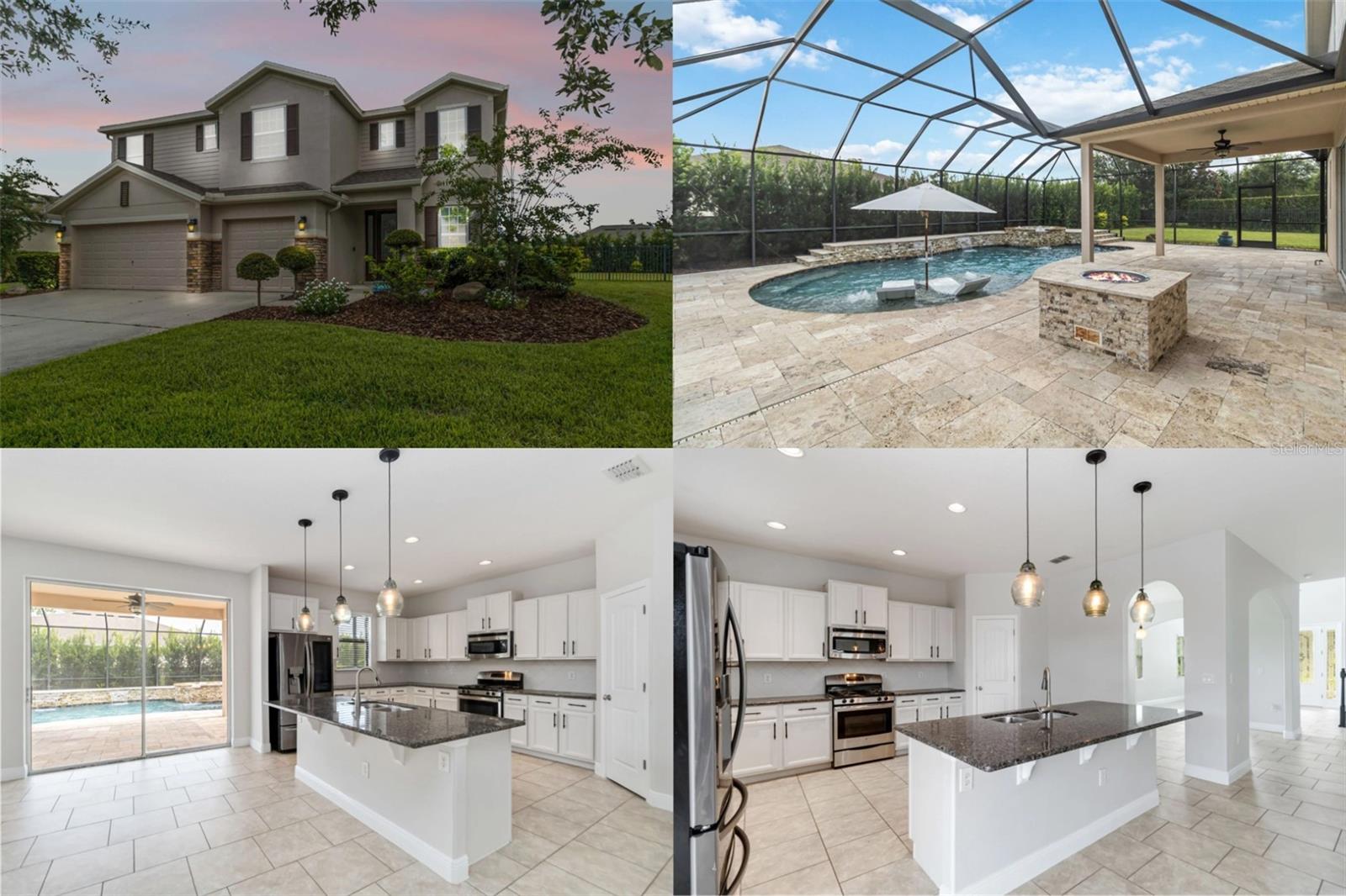 Located in the highly sought-after community of Victoria Park, this five-bedroom, four-bathroom home offers over 4,000 square feet of living space, a three-car garage, and an impressive saltwater pool and spa.
The two-story foyer leads to a spacious flex room and private dining room. The updated kitchen features granite countertops, a large island with breakfast bar, and ample storage. The kitchen opens to the dinette and family room, creating a bright and welcoming main living area. A full bedroom and bathroom are conveniently located on the first floor.
Upstairs, you’ll find four additional bedrooms, three full bathrooms, a laundry room, and a 19’ x 21’ bonus room. The primary suite includes tray ceilings, French door entry, a spa-style bathroom with dual vanities, soaking tub, separate shower, and an oversized walk-in closet.
The outdoor living space is a true highlight. A custom saltwater pool and spa with spillover features, fountains, tanning ledge, travertine decking, and fire bowls create a private resort-style setting. The covered lanai with a gas hookup is perfect for outdoor cooking and entertaining, while the fenced backyard provides space for play or gardening.
Victoria Park offers unmatched amenities: multiple pools, tennis and pickleball courts, fitness centers, miles of walking trails, a top-rated golf course, and a community restaurant and bar. Recent updates include fresh interior and exterior paint in 2025 and the one-of-a-kind screened pool and spa addition in 2020.
This home combines modern updates, thoughtful design, and resort-style amenities- perfect for comfortable family living and entertaining.