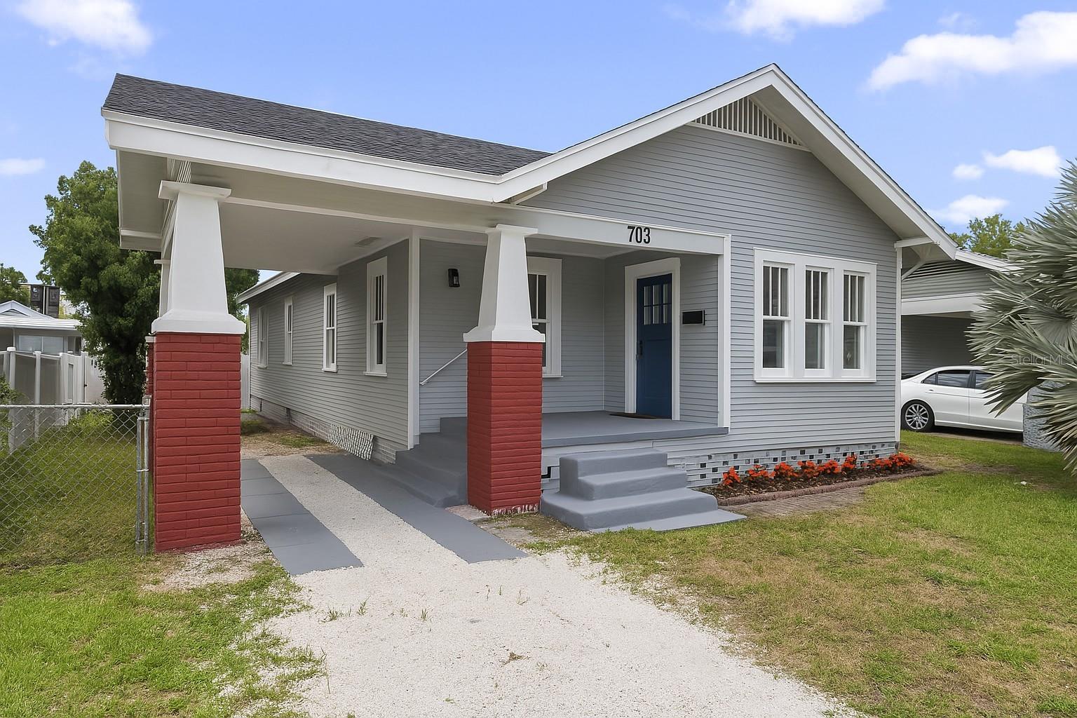 Stunning! Gorgeous! Show Stopper! Welcome to this beautifully restored 3-bedroom, 1.5-bathroom Craftsman Bungalow, a captivating blend of 1920s charm and modern functionality. This exceptional residence offers the best of both worlds—timeless architectural detail paired with thoughtful contemporary updates. From the moment you step inside, you're greeted by an abundance of natural light and a warm, inviting atmosphere. Original Craftsman-style finishes, elegant millwork, and a classic, compartmentalized layout create a sense of history and character, while modern upgrades bring everyday comfort and convenience. The kitchen is a true highlight, featuring custom cabinetry with period-appropriate hardware, stunning quartz countertops, and high-end stainless-steel appliances—ideal for both cooking and entertaining. Recent improvements include a brand-new roof, ensuring durability and peace of mind for years to come. The fully fenced backyard provides a private outdoor retreat, perfect for family gatherings, gardening, or relaxing under the Florida sun. Located just minutes from the heart of Seminole Heights, you'll enjoy walkable access to neighborhood favorites like Trips Diner and a variety of exceptional local restaurants and shops. This home offers not just a place to live, but a sense of community and a connection to Tampa’s rich architectural heritage. Don’t miss the opportunity to own a piece of Tampa history—rich in charm, full of potential, and ready to welcome you home. Call your Realtor today to schedule a private showing and be sure to view the video tour for a closer look at this truly remarkable property.