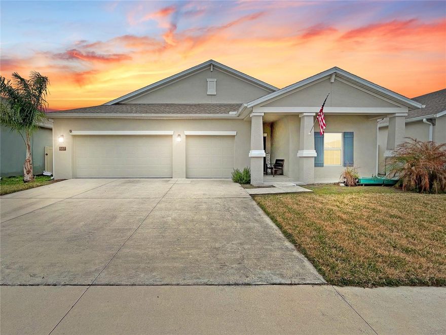 This beautiful home offers 4 bedrooms, 2 bathrooms, and a spacious 3-car garage, designed with both comfort and functionality in mind. The heart of the home features stylish gray cabinetry, quartz countertops, a large center island, and extended tile flooring throughout the main living areas. The open-concept kitchen seamlessly overlooks the dining and family rooms, making it ideal for entertaining and everyday living. The owner’s suite is a true retreat, boasting a generous bedroom and a spa-inspired bathroom with dual vanities, a walk-in shower, a separate soaking tub, and a large walk-in closet. A versatile flex room adds valuable extra space, perfect for a home office, library, or additional storage. The home also includes solar panels to help offset utility costs. Residents enjoy access to resort-style amenities, including a swimming pool with cabana, playground, and dog park. Located in the Old Hickory community, this home is surrounded by nature while remaining conveniently close to the Florida Turnpike, shopping, dining, fishing spots, wildlife reserves, and scenic hiking trails. Old Hickory truly offers something for everyone—come experience the lifestyle you’ve been missing.