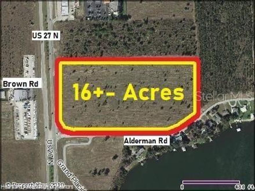 16.59 Acres with 613 feet of US 27 Frontage. Property has access to Central City water and sewer. Location is perfect as it's withing minutes of all the Town of Lake Placid. Zoned C1/R2 for commercial or residential development front half is zoned with US 27 frontage & Medium turn for easy franchise developments with real half (8+- acres) zoned multi-family for townhomes viewing down on the beautiful Lake Clay.