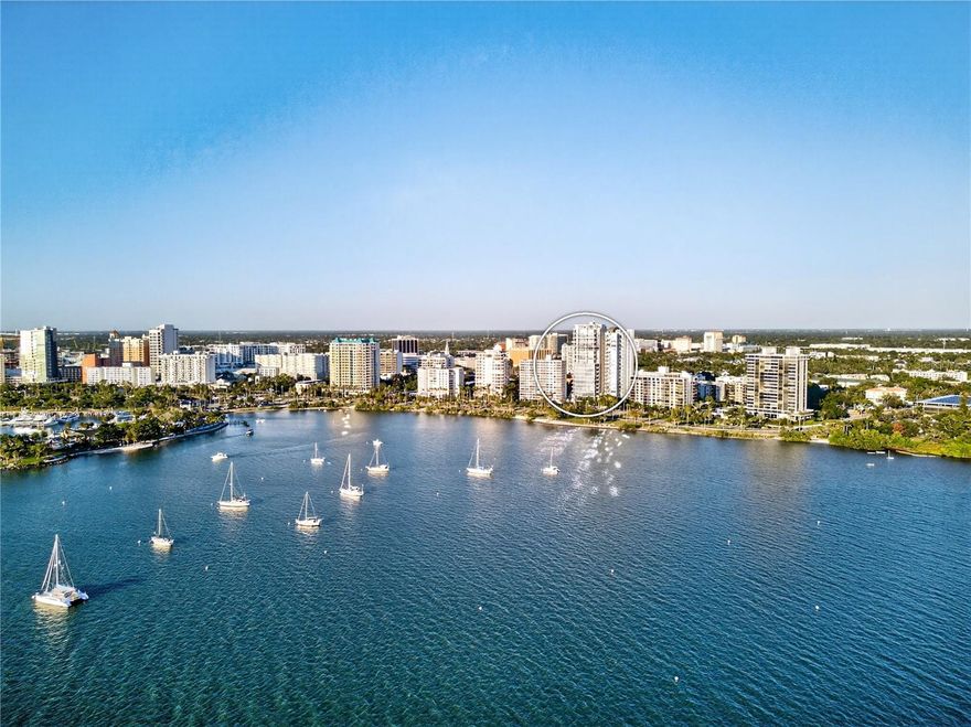 Framed by the drama of panoramic Bayfront views in what is considered to be THE epic downtown luxury condominium located in Sarasota’s most desirable walkable neighborhoods. Palm Avenue provides a quiet and serene environment yet allows you to enjoy a short walk to the city center.  Arrive via your private elevator foyer and be greeted by walls of glass showcasing sweeping vistas from Marina Jack to Big Pass and the Gulf beyond. Spanning 3,600 air-conditioned square feet, this coastal contemporary home blends sophisticated style, smart technology, and exceptional comfort. Soaring ceilings and an open floor plan enhance the grand scale of the great room, dining area, and expansive terraces, creating seamless spaces for both intimate living and large-scale entertaining. The gourmet kitchen is a true centerpiece, with a large island, bespoke Cucine Ricci Italian cabinetry, quartz countertops, and ultra-premium Gaggenau appliances including a six-burner gas range, double ovens, side-by-side refrigerator/freezer, and wine refrigerator. Access to the terrace with a summer kitchen makes indoor-outdoor living effortless. The owner’s retreat is an unrivaled sanctuary with direct bayfront terrace access, generous custom walk-in closets, and a spa-inspired bath featuring a curbless walk-in shower, sculptural soaking tub, double vanities, and two private water closets. The guest wing includes two en-suite bedrooms and a private den/TV lounge, providing comfort and privacy for family and visitors. Every finish speaks to refined living, from large-format porcelain flooring to Lutron automated shades, smart lighting controls, multi-zone air conditioning, and an oversized laundry room. A private storage space and two secure deeded parking spaces further elevate convenience. At EPOCH, residents enjoy world-class amenities: a 70-foot recreation and lap pool with spa, fire tables, pool bar and grill; a dramatic rooftop terrace; a Residents’ Club; state-of-the-art fitness center; massage suite; steam showers; and a private guest suite for visitors. Meticulously conceived to honor the Sarasota School of Architecture, EPOCH offers just 23 exclusive residences where contemporary elegance and unmatched quality converge. Nestled on the shoreline of Sarasota Bay and steps from downtown’s cosmopolitan core, this is the pinnacle of Gulf Coast living.