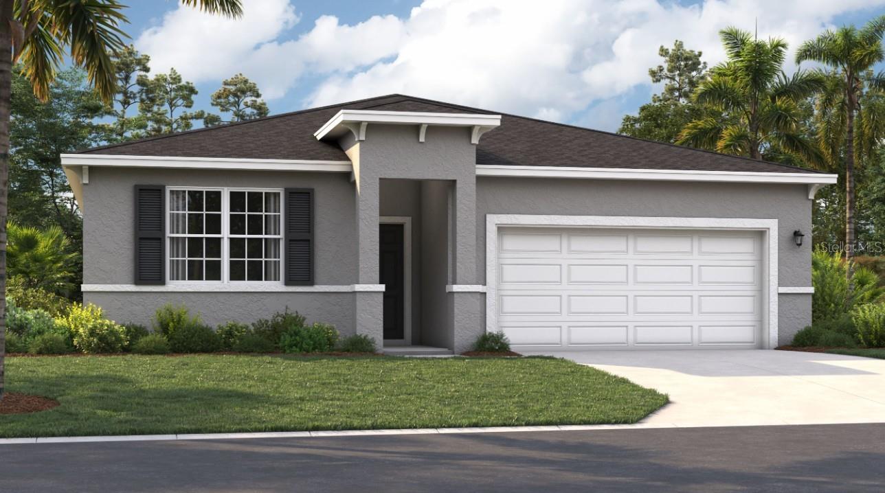 One or more photo(s) has been virtually staged. Located in the heart of Eustis and a short drive from downtown Mount Dora, Hidden Cove offers easy access to a variety of shopping, dining, and entertainment options. This quiet, secluded neighborhood is surrounded by the stunning beauty of multiple lakes, including Lake Eustis, the centerpiece of the Harris Chain of Lakes, and West Crooked Lake, right in your backyard. With numerous parks and golf courses nearby, you'll never run out of outdoor recreational opportunities. At Hidden Cove, enjoy the perfect balance of living in a private neighborhood near tranquil lakes, quaint town centers, and many local attractions.
The Juniper offers the perfect combination of modern design and practical living. From its spacious two-car garage to an inviting outdoor deck, this home accommodates all your living needs while keeping up with today's style standards. Three main-level bedrooms located at the front of the home have access to a double-vanity bathroom and a laundry room across the hall, all thoughtfully designed for comfort and convenience! Venture further into the open-concept kitchen and dining room, perfect for gathering for dinner parties or holiday feasts, and after dinner, take advantage of the spacious 17x17 living room for quality time. The roomy primary suite includes a private bathroom with split vanities, a walk-in shower, a closet, and a water closet. Enjoy all these features and the Florida sunshine from the enclosed patio.