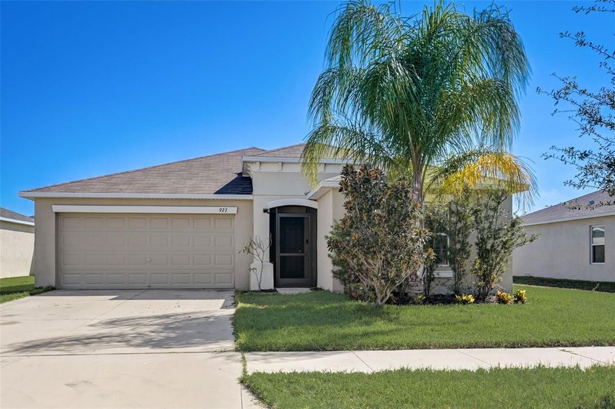 Welcome to this charming 4 bedroom, 2 bath residence priced to sell in Hawks Landing that offers a delightful living experience. The home is thoughtfully designed, featuring practical amenities that ensure a comfortable and convenient lifestyle. You'll appreciate the value of fully paid-off solar panels, which make this home energy-efficient, along with a water softener system and reverse osmosis water treatment for pure, refreshing water. The kitchen's centerpiece is an island with a warm wood countertop, creating a cozy space for both meal preparation and casual gatherings. This home strikes a perfect balance between functionality and comfort, making it a desirable option for those who appreciate modern conveniences and a nice open floor plan with just under 2,000 square feet. The home offers a 2 car garage, large master suite with a spacious en-suite bath and walk-in closet. The outdoor space is ready for your creative landscape plans but is already fully fenced in with vinyl fencing. This low HOA community is conveniently located to all of your shopping, dining, entertainment and medical needs and close to both 301 and I-75. Take in the beautiful Florida Sunsets nearby at Little Harbor Beach or explore the great outdoors at Little Manatee River State Park and Bullfrog Creek Mitigation Park. Easy access as well to many other outdoor activities and plenty of amazing sandy gulf coast beaches! VA ASSUMABLE Mortgage option if qualified VA buyer.