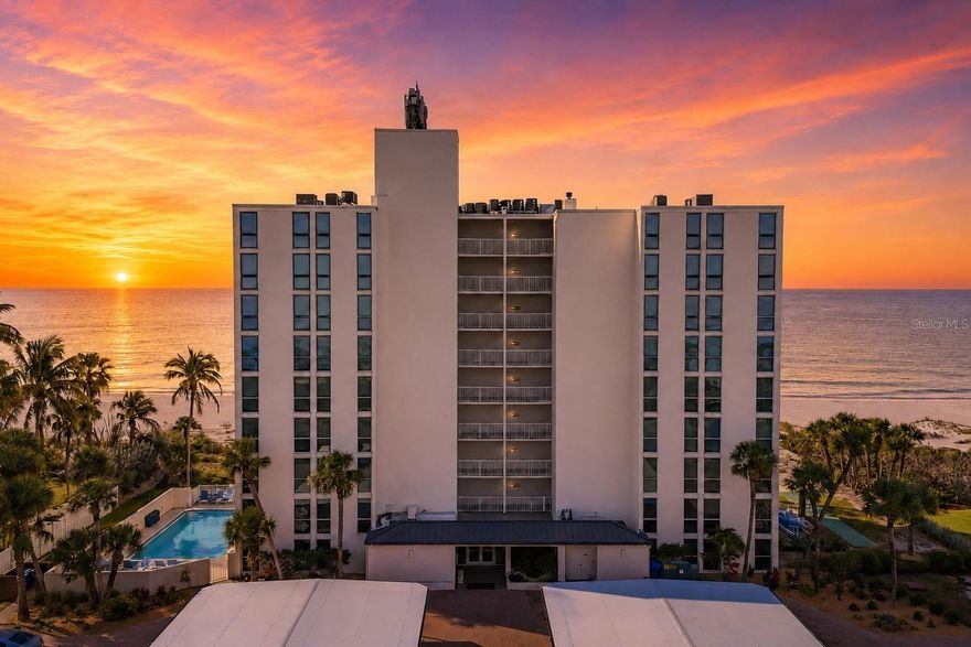 Renovated direct Gulf-front 2BR/2BA on Longboat Key. End-unit 8th-floor condo at The Arbomar, panoramic sunset views, pets allowed, hurricane-protected. For buyers seeking a move-in-ready beachfront residence on Longboat Key, this renovated direct Gulf-front end unit at The Arbomar delivers updated condition and views that don't quit. The 8th-floor 2-bedroom, 2-bath floor plan offers 1,175 square feet, with panoramic Gulf views from the balcony and partial bay views from the bedrooms. Inside, the renovated kitchen features wood cabinetry, quartz countertops, under-cabinet lighting, and stainless-steel appliances. Ceramic tile flooring extends through the main living areas, paired with crown molding, plantation shutters, and custom built-ins. Electric hurricane shutters provide added protection. Recent owner improvements include the renovated kitchen, updated bathrooms, a newer HVAC system, and a tankless water heater. At the building level, The Arbomar has invested in major upgrades including a new roof, hurricane-rated insulated windows, new entry and storm doors, and water-resistant Gemstone concrete coating on lanais and common breezeways. Amenities include a Gulf-front heated pool, fitness room, club room, community kitchen, kayak storage, and climate-controlled storage. The association is well-managed and well-funded, with quarterly HOA fees of $4,000. Rentals are permitted at one-month minimum, four times per year, after the required ownership holding period; pets are permitted for owners, rentals are pet-free. The residence conveys unfurnished, with one assigned carport space. On Gulf of Mexico Drive near island dining, golf, boating, shopping, St. Armands Circle, and downtown Sarasota.