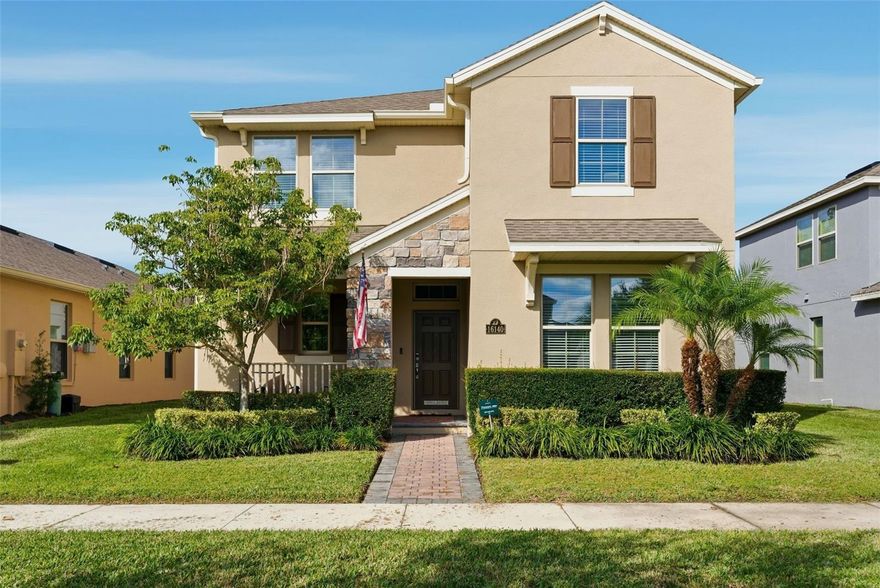 Welcome to your dream home in Winter Garden! This stunning 2018-built residence offers 2,477 square feet of thoughtfully designed living space with four bedrooms and three and a half bathrooms. The open floor plan creates an inviting atmosphere perfect for both daily living and entertaining guests who might "accidentally" extend their stay.

The first floor showcases beautiful tile flooring throughout, complemented by abundant wood cabinetry and elegant granite countertops in the kitchen. Stainless steel appliances complete the culinary space, while high ceilings add an airy feel. Step outside to your covered paver patio – the ideal spot for morning coffee or evening relaxation.

A convenient downstairs guest suite features an en suite bathroom and walk-in closet, ensuring visitors feel right at home. The freshly painted exterior and meticulously maintained interior reflect the care this home has received.

Upstairs, discover a spacious loft measuring fifteen by ten feet, perfect for a home office or playroom. Two additional bedrooms share a bathroom with dual sinks, while a separate laundry room keeps household tasks organized. The primary bedroom impresses with its massive bathroom featuring dual sinks and an enormous walk-in closet that could practically qualify as another room.

Energy-efficient dual-pane windows and appliances help keep utility costs manageable. The homeowners association maintains all landscaping, making yard work a thing of the past. Community amenities include parks, a pool, and clubhouse facilities.

Located just eight minutes from Disney property, this home offers magical convenience for family adventures. This exceptional property combines comfort, style, and location – ready for its next chapter with new owners!