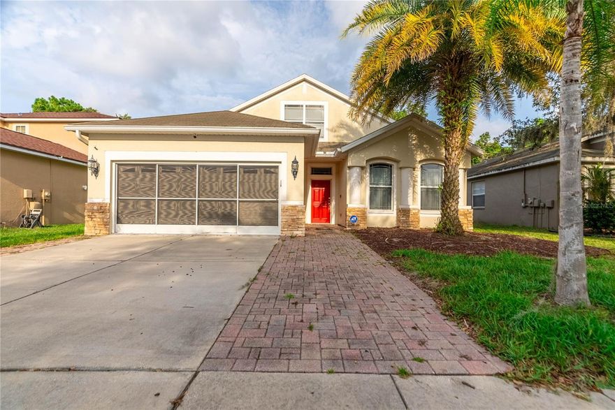 WOW!!! THIS EXQUISITE 4 bedroom, 3 bathrooms plus den/office Home is a MUST SEE!!!! NO REAR NEIGHBORS! NO CDD FEES! NO FLOOD REQUIRED! LOW HOA! THIS CUSTOM UPGRADED RYLAND HOME is tucked away in a very private quiet and most desirable neighborhood and gated community with 2,678 sq. ft. of living space and 3753 sq. ft total. Home features: a spacious Chef's delight Kitchen, gorgeous upgraded maple cabinetry, granite countertops, full stainless-steel appliances, prep island, built-in kitchen cabinet bread box, large eat-in kitchen area, built in desk, pantry, living room with wood floors and French doors leading out to a HUGE fully covered 20 X 40 mol patio area with beautiful pavers, master suite on first floor features tray ceilings with custom artwork, upgraded fans, private commode and next to your oversized master suite is a den that is perfect for a home office, nursery or a 5th bedroom, master bath has granite countertops, dual sinks, a garden tub/separate shower and a large walk-in closet, split bedroom plan, fully fenced-in private back yard, side outdoor open patio area for BBQ grilling, newer 4-ton TRANE AC unit, new garage door opener, retractable stairs for attic, alarm system, front brick paver walkway, huge upstairs bonus room/theater room or bedroom with a full bathroom, large under stairs storage area and so much more! (HOA fee of $97 a month that includes cable, internet, trash service). It is an easy commute to Sun Coast/Veteran’s Highway, close to world-famous beaches, golf courses, restaurants, hospitals, Busch Gardens, culture and sport events in the Tampa and St. Petersburg area. Tampa airport and Tarpon Springs, Sponge Docks. COME ENJOY FLORIDA’S LIFESTYLE AT ITS BEST!!!