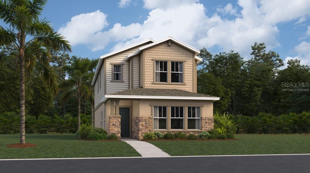 Under Construction. The Sonora two-story home features an open-concept design combining the Great Room, kitchen and dining room, with an attached lanai for seamless everyday living. Upstairs, a cozy loft area is surrounded by two secondary bedrooms and an expansive owner’s suite, complete with a luxurious en-suite bathroom and oversized closet. The much-awaited EverBe community located in Orlando, features amenities designed to bring residents together, including a relaxing swimming pool, community center, onsite parks and multi-use trails. Residents will be just minutes from Orlando, with proximity to major highways FL-528 and FL-47 for simple commutes. The newly opened Brightline station and nearby Orlando International Airport will help to connect residents locally within Florida and beyond.