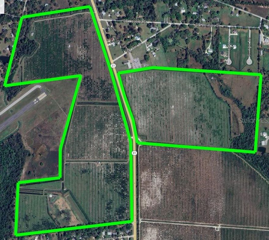 Versatile 188 Acre Development Opportunity in DeSoto County. This expansive property offers a range of possibilities with over three-quarters of a mile of Highway 31 frontage and an ADOT traffic count of 8,700 vehicles per day. Zoned A-5 with public utilities nearby, the property also benefits from a Future Land Use designation of Neighborhood Center, allowing for industrial, office, or institutional opportunities. Property strategically situated on both sides of Highway 31 and near Arcadia Municipal Airport. Conveniently situated just minutes from Highway 70 for seamless east-west travel across Florida and Highway 31, providing direct access to Fort Myers and I-75, this property presents a valuable opportunity for investors, developers, or agricultural ventures