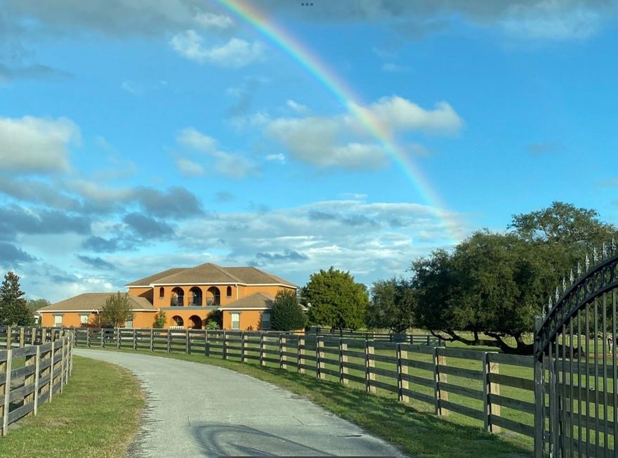 Escape from the city to rainbows and sunsets on this gorgeous one of a kind
equestrian estate. This 11.5 acre gated property is located in a private, country
setting. Built by Bogner Homes in 2004, it has solid wood/marble floors and wood
moldings throughout. The kitchen has brand new marble countertops, plenty of
entertainment space, Office/den, Library, Workout room, Media room, 4
bedrooms, 6 bath including off of the pool. 5,065 sq. ft under roof, including
balconies and porches- 7,766 sq. ft. Outdoor kitchen with kegerator. This property
also boasts a second home for MIL/guests/VRBO/help. This completely remodeled
home has 2 bedrooms,2 bath, living, kitchen, laundry. The property is currently a
working mini farm. Four horse stalls, two pastures, goat house and separate
pasture that could be used for fowl or other animals. Completely fenced with an
electric gate. Too much to list. A must see!
