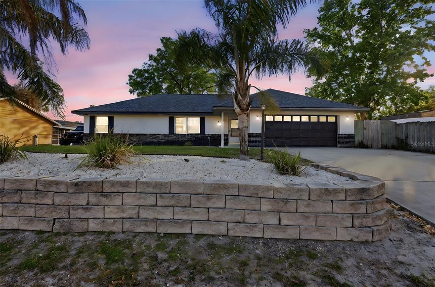 One or more photo(s) has been virtually staged. GREAT POOL HOME- HEATED SALTWATER POOL HOME & RV PARKING!! UPDATES: 2020 POOL LINER, POOL HEATER, SALT SYSTEM. 2024  NEW ROOF, 2025 NEW HVAC, 2024 NEW HOT WATER TANK, NEW VINYL FENCE AND PAVER PATIO 
This split floorplan 3 bed, 2 bath home has almost 2000 SqFt of living area with an in-ground Screened Pool. Concrete Block & Stucco Construction with plenty of living space, all the floors are Ceramic Tile for easy cleaning and a great look. Access to the covered porch and screened pool area through sliding glass doors and lots of windows for great views. The home sits high above the road and has a RV Pad with 30 amp electrical & Sewer hookup. The back yard is privacy fenced with plenty of attractive plants and trees. Master bedroom has LARGE walk-in closet & LARGE master bath as well as sliding glass doors to the pool through the master suite. HUGE family room includes wet bar. The BEAUTIFUL screened pool sits in a private, fenced & well-shaded and low maintenance back yard. Don’t miss your chance to view this wonderful home today!