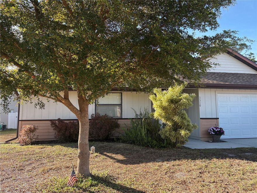 OAK TERRACE 3-Bedroom, 2-Bath + 2-Car Garage Large LOT 1/4 Acre + New Roof 2024 and Fenced Yard ! Large Lanai on the Back of the Home and a Nice Shed / Work Shed has Electric! -Home needs a Remodel and New Flooring ! Great Area Very Private Preserve Behind the Home  in X500 Flood Zone - Owner has never Flooded!! Make this Your New Home !!